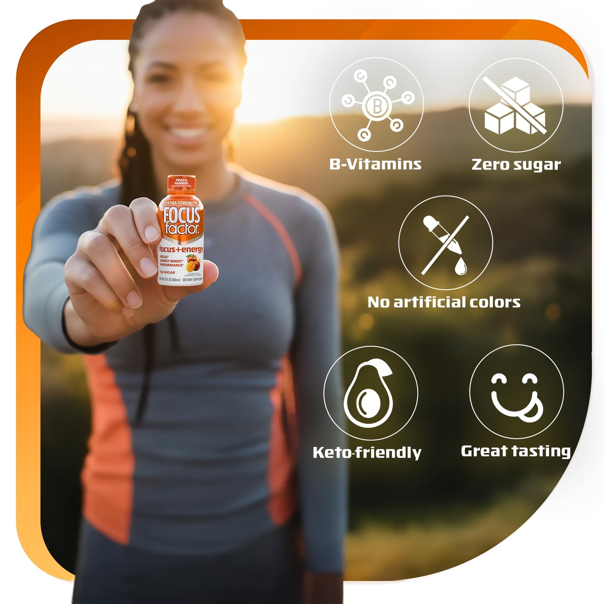 Focus Factor Extra Strength Focus + Energy Shots - 12 x 2oz Bottles (Peach Mango Flavor) - Powered by Nootropics with Caffeine, L-Theanine, Ginkgo, Bacopa, L-Tyrosine, Alpha GPC Focus Factor buy supplements canada