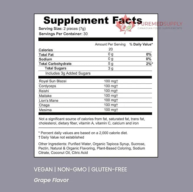 SOULBELLY Multi-Mushroom | Ritual Vitamin Gummies for Energy, Focus and Immune Balance | Vegan | Gluten-Free | Non-GMO | 60 Count SOULBELLY buy supplements canada