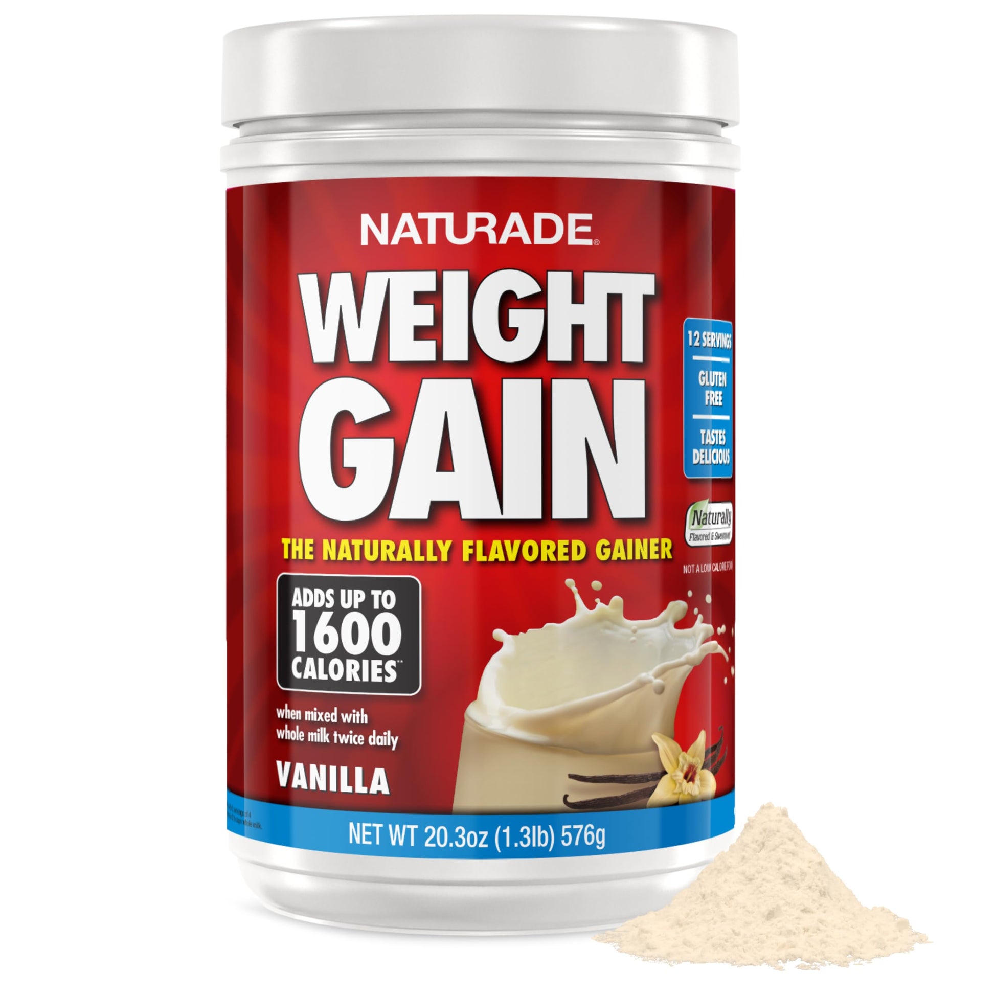 Naturade Weight Gain Nutrition Drink Mix for Healthy Weight Support, Balanced Calories with Protein, Vitamins & Minerals, Vanilla - 20.3 oz Naturade buy supplements canada
