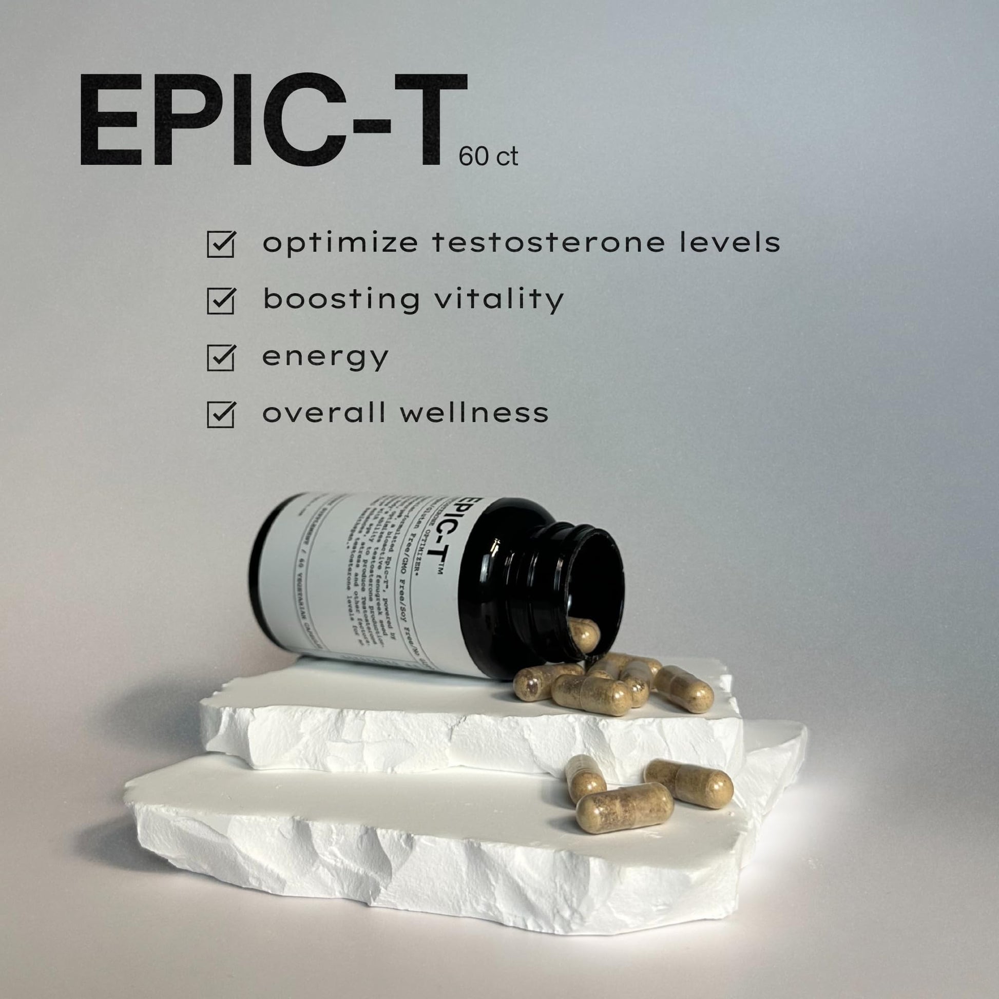 EPIC-T Testosterone Support Supplement for Men | Plant-Based Formula with Testosurge, B-Complex, B12, Zinc & Boron | Vegan, Non-GMO Daily Support EPIC buy supplements canada