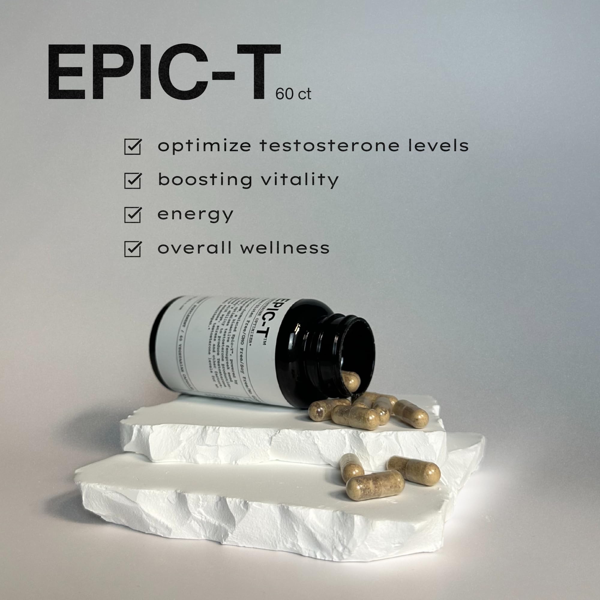 EPIC-T Testosterone Support Supplement for Men | Plant-Based Formula with Testosurge, B-Complex, B12, Zinc & Boron | Vegan, Non-GMO Daily Support EPIC buy supplements canada