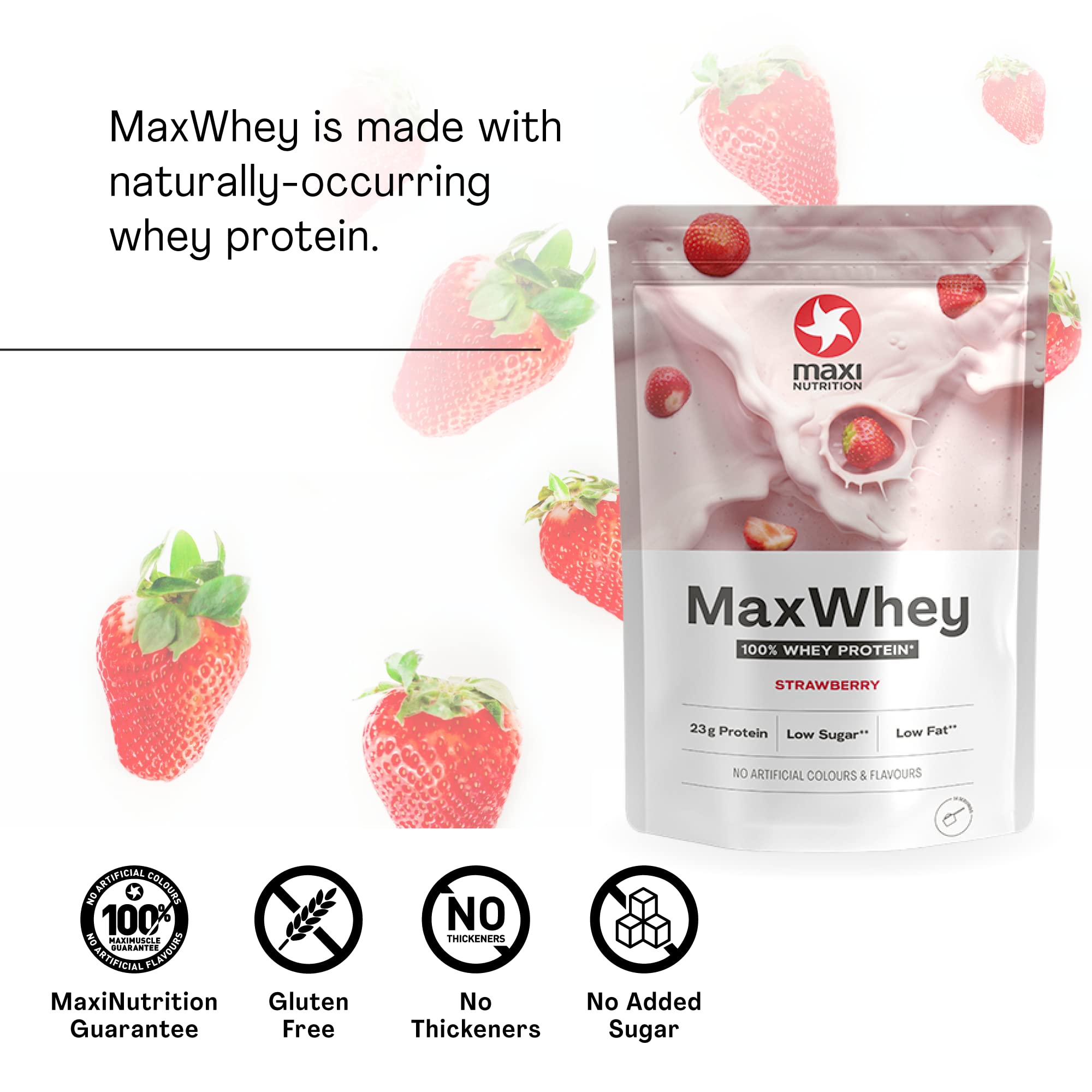 MaxiNutrition - MaxWhey - Whey Protein Powder Strawberry - Low-Fat - Low Sugar MaxiNutrition buy supplements canada