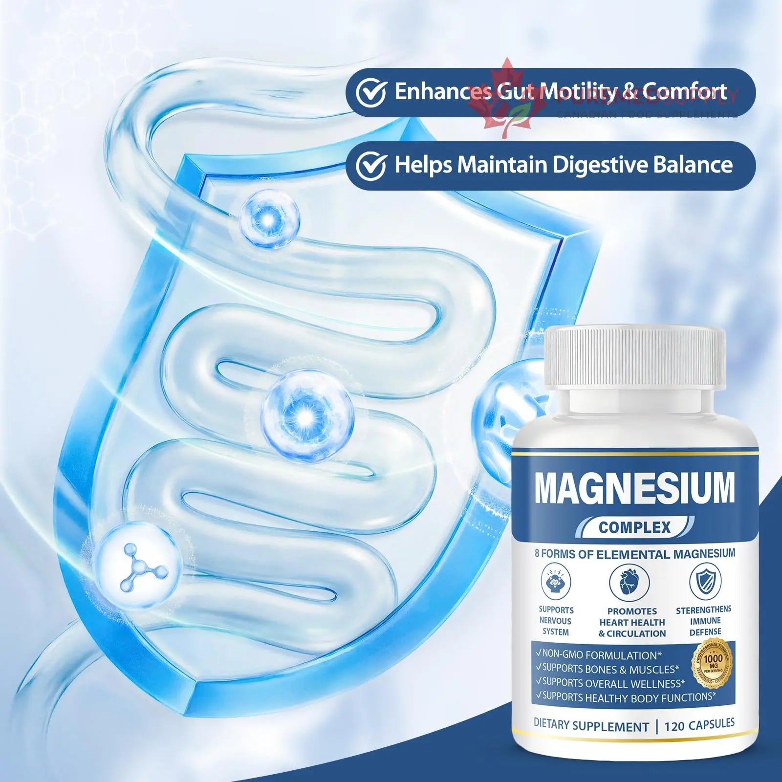 1000mg Magnesium Complex 8 in 1 for Women & Men – Magnesium Glycinate, Citrate, Malate, Taurate, Oxide, Carbonate, Aspartate, Orotate – Vegan Non-GMO, for Sleep, Fatigue & Heart Health, 120 Capsules BOSNETHUINH buy supplements canada