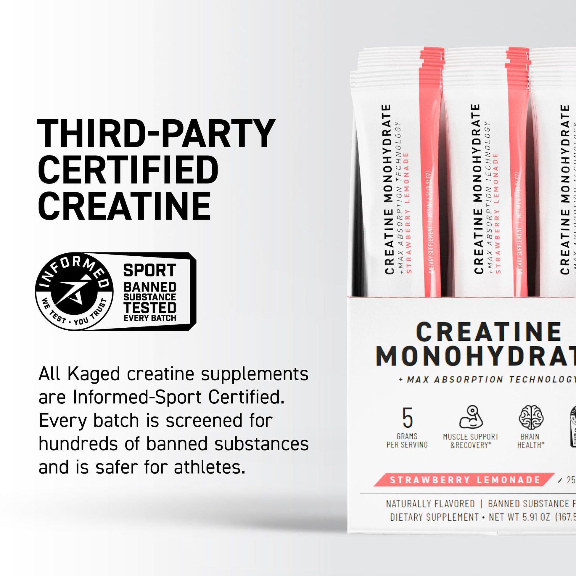 Kaged Creatine Monohydrate + Max Absorption Technology | Micronized Powder Stick Packs | Strawberry Lemonade | Muscle Building & Recovery | Brain Health Kaged buy supplements canada