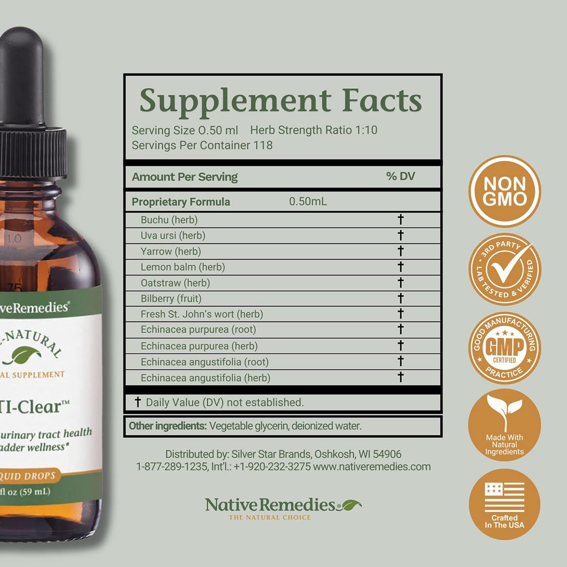 Native Remedies UTI-Clear for Urinary Tract and Bladder Health, 59 ml Native Remedies buy supplements canada