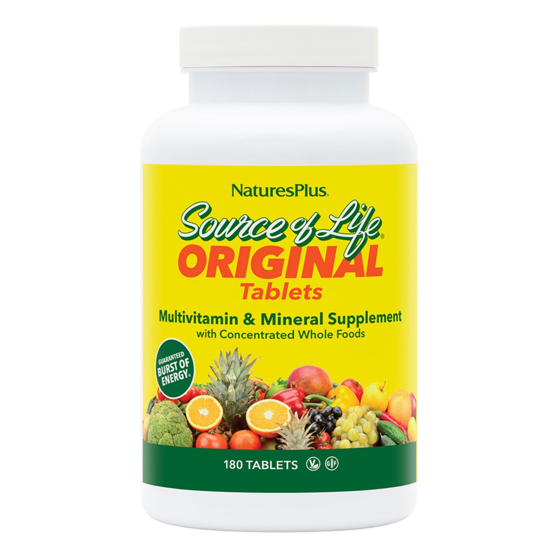 NaturesPlus Source of Life - 180 Tablets, Pack of 2 - Multivitamin & Mineral Supplement with Concentrated Whole Foods - Gluten Free, Vegetarian - 120 Total Servings NaturesPlus buy supplements canada