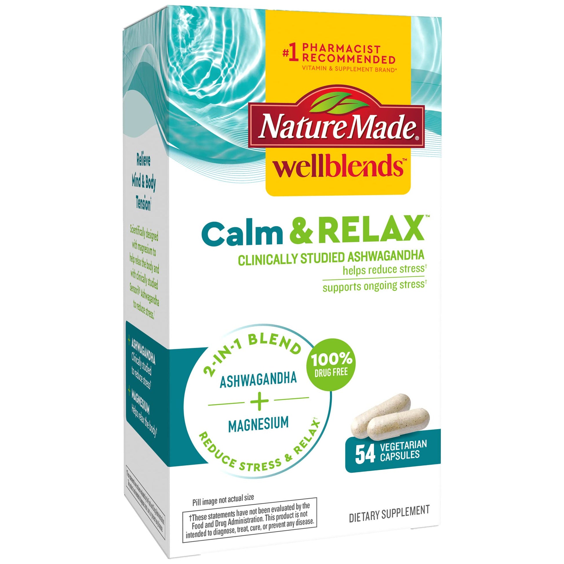 Nature Made Wellblends Calm & Relax, Ashwagandha 125 mg, Magnesium 300 mg Nature Made buy supplements canada