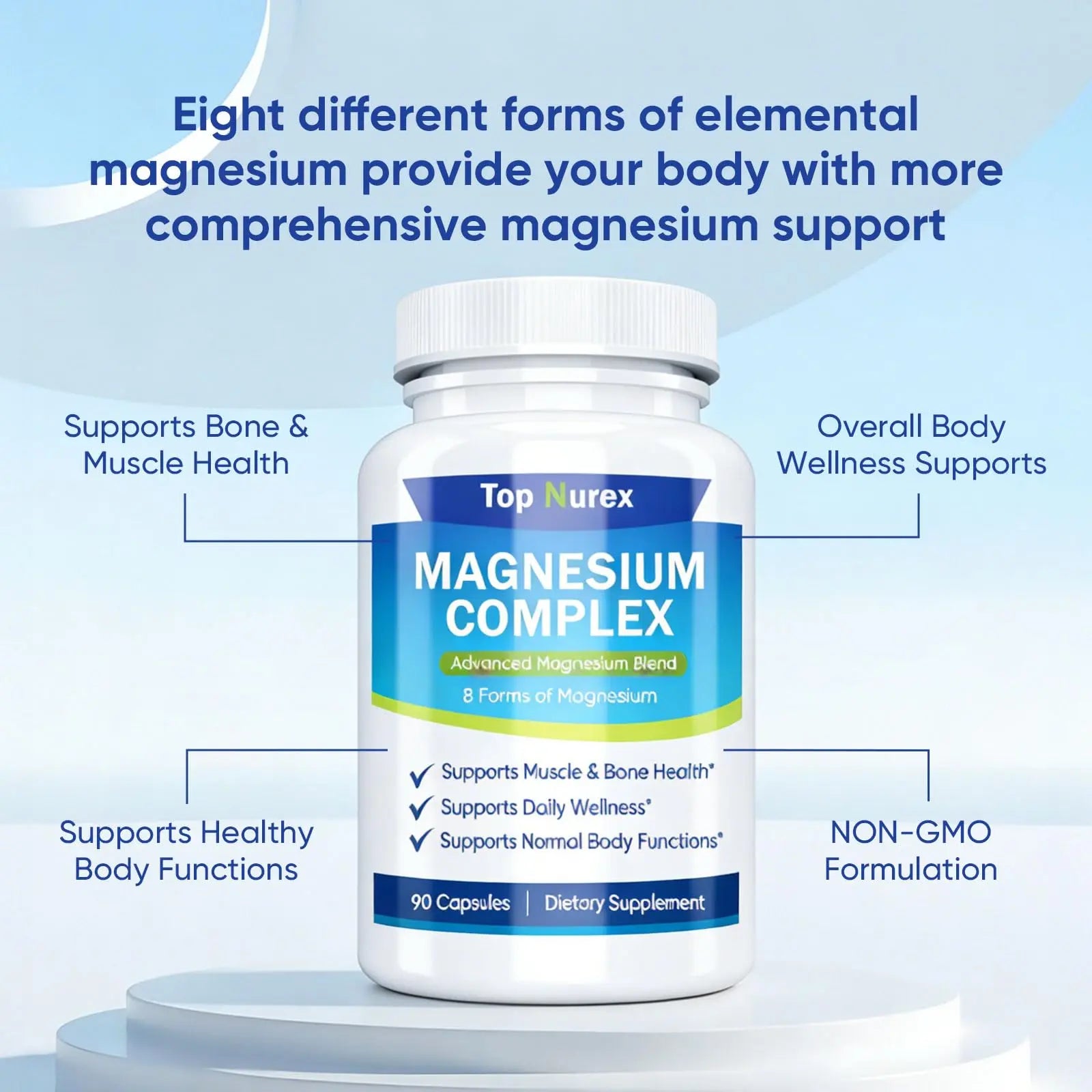 Top Nurex Magnesium Complex 1000 mg, 8-Source Magnesium Blend with Glycinate, Citrate, Malate & Taurate, Vegan Non-GMO Formula, 90 Capsules Kunnozz buy supplements canada
