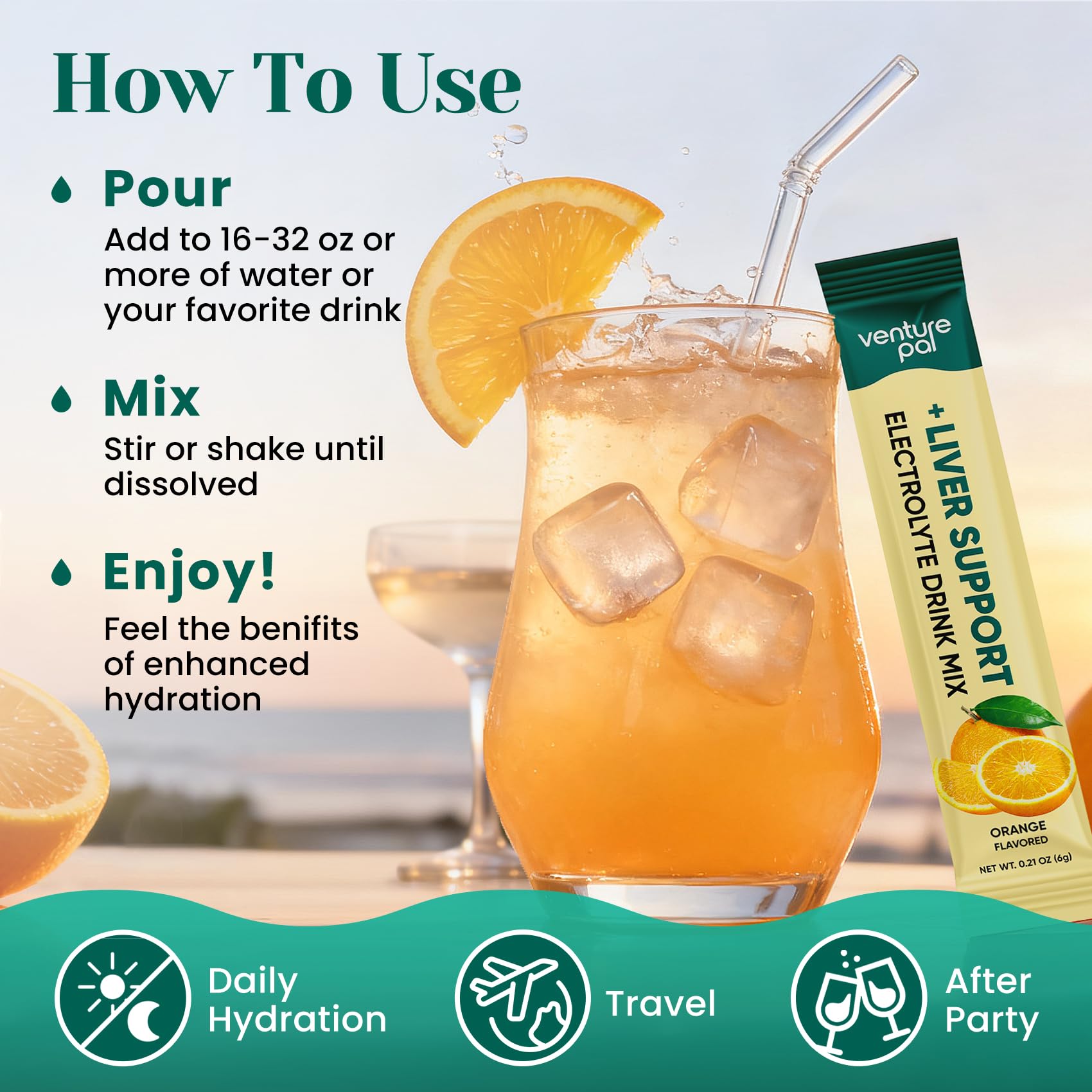Venture Pal Hydration Packets + Liver Support- Liquid Daily IV Electrolyte Powder Packets with 7 Electrolytes & 5 Vitamins, Milk Thistle + L-Theanine | Sugar-Free Venture Pal buy supplements canada