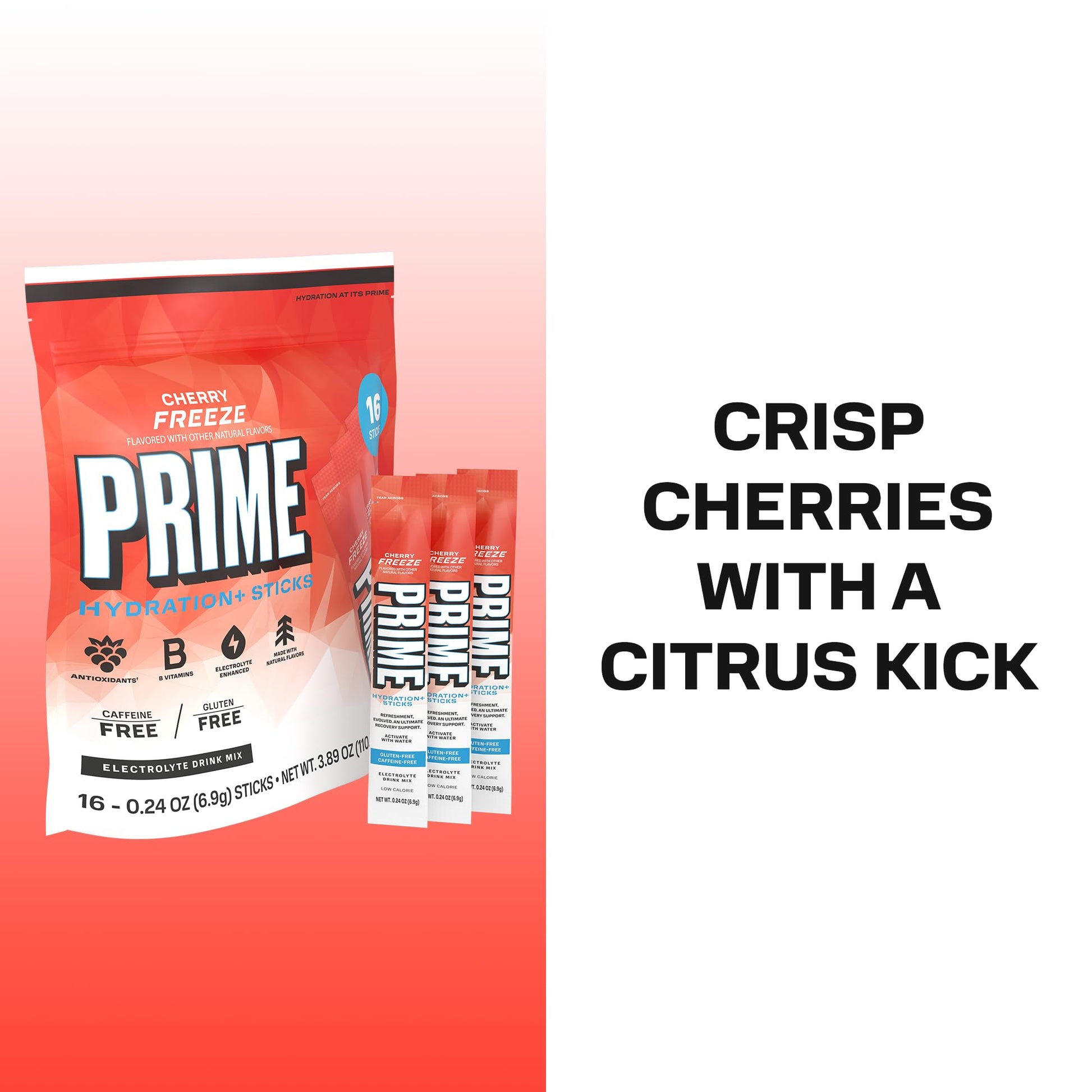 PRIME HYDRATION+ Electrolyte Powder Sticks, Cherry Freeze, Sugar Free Hydration Drink Mix with Potassium, Magnesium & B Vitamins PRIME HYDRATION buy supplements canada
