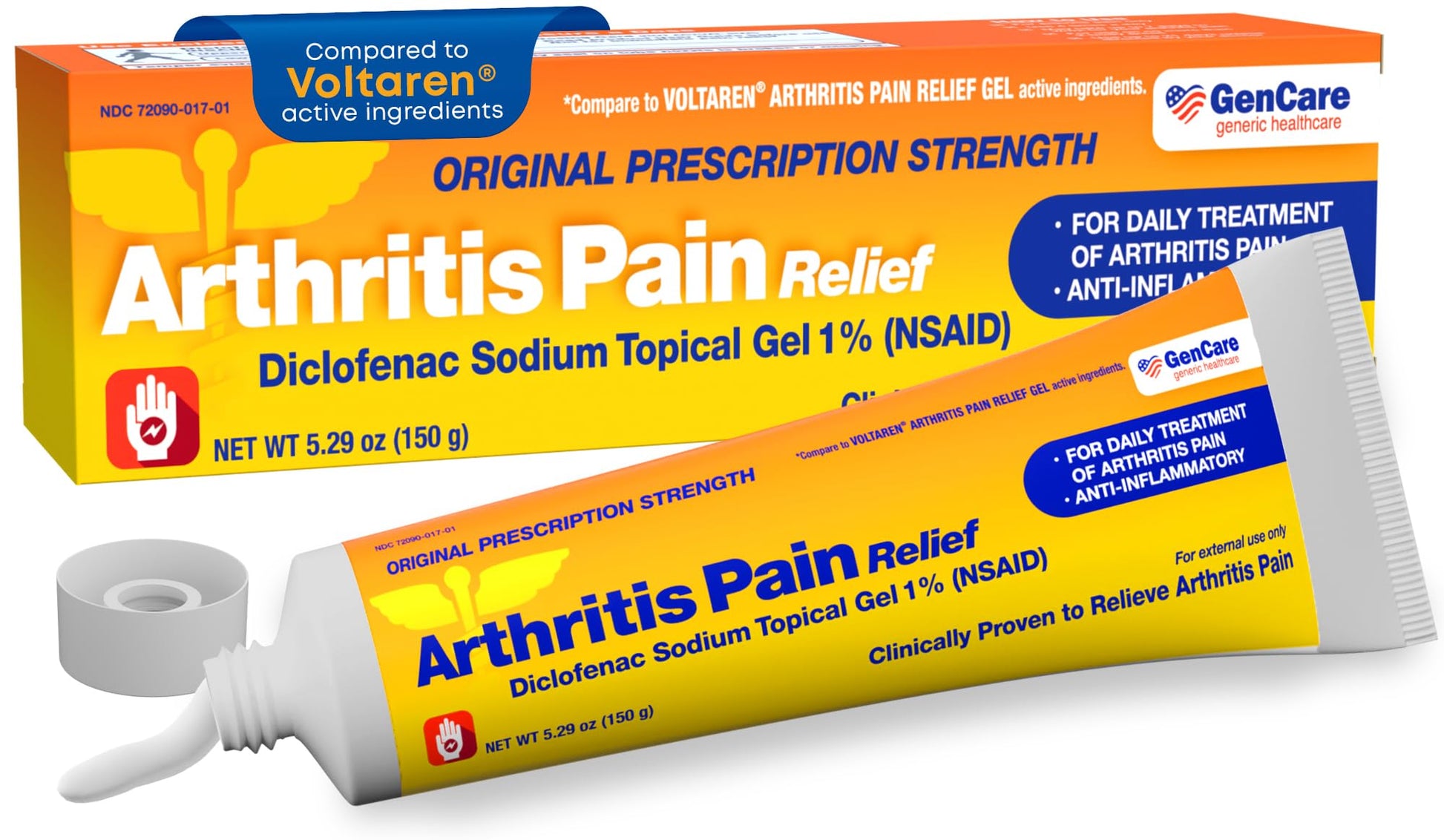 GenCare Arthritis Pain Relief Diclofenac Sodium Topical Gel 1 Percent (NSAID) - Clinically Proven Arthritis Pain Reliever - Compare to The Active Ingredient in Voltaren Gel (5.29 oz) GenCare buy supplements canada