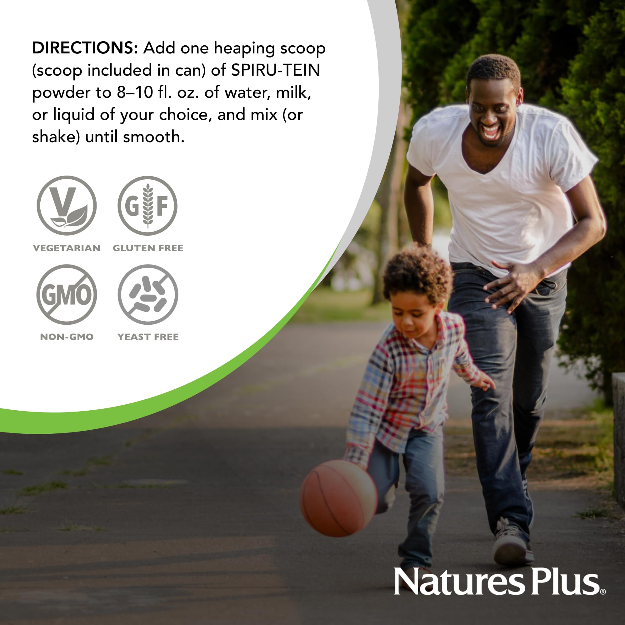 NaturesPlus SPIRU-TEIN, Chocolate - 1.05 lb - Plant-Based Protein Shake - Non-GMO, Vegetarian, Gluten Free - 17 Total Servings NaturesPlus buy supplements canada