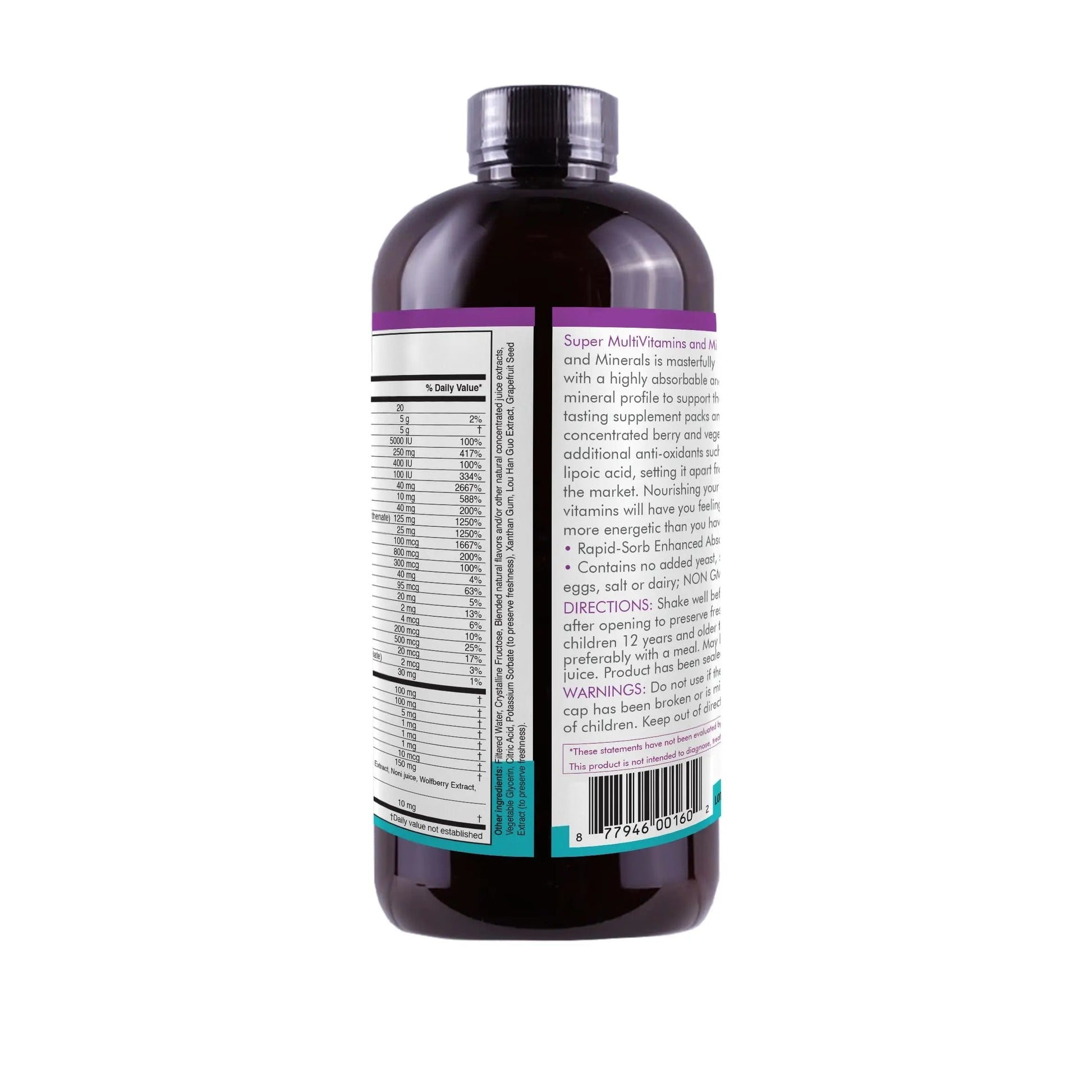 Liquid Super Multivitamin and Minerals - Premium Liquid Vitamins for Enhanced Absorption - Daily Liquid Multivitamin Supplement Life Solutions buy supplements canada