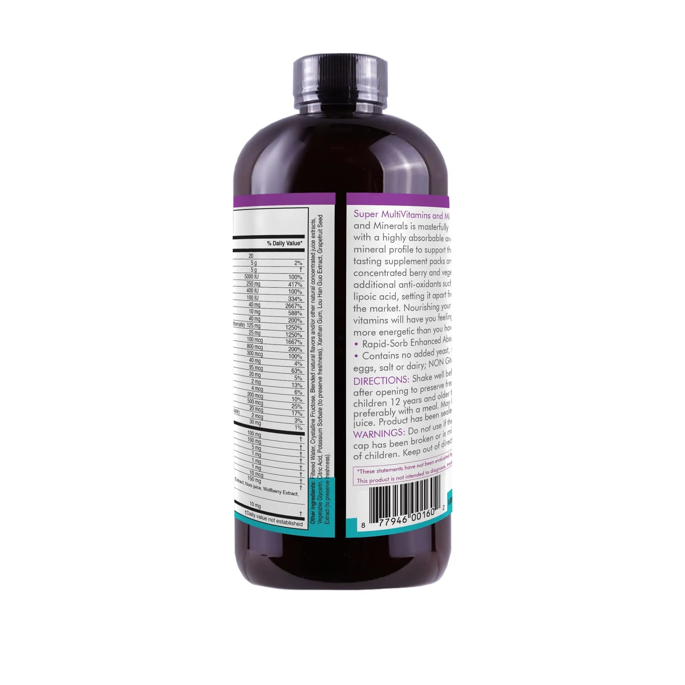 Liquid Super Multivitamin and Minerals - Premium Liquid Vitamins for Enhanced Absorption - Daily Liquid Multivitamin Supplement Life Solutions buy supplements canada