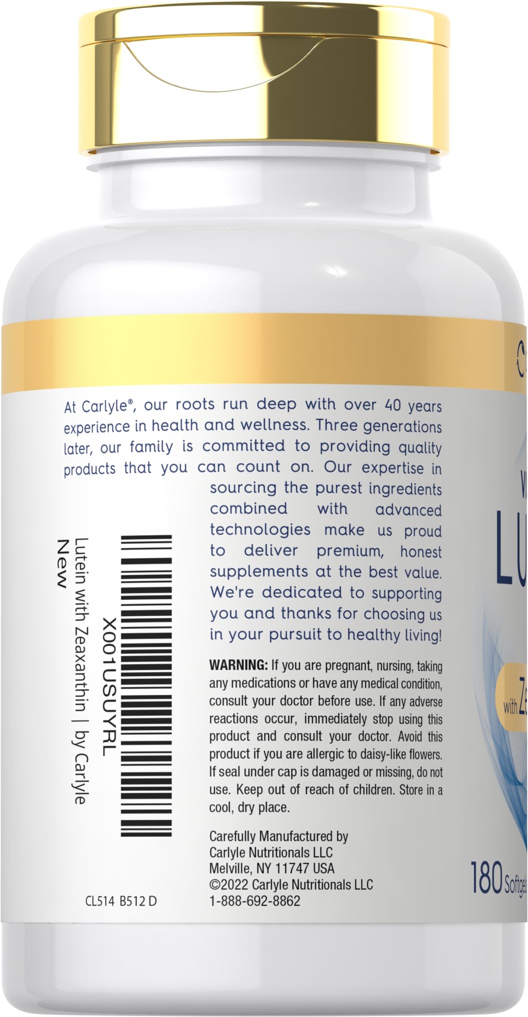 Carlyle Lutein and Zeaxanthin 40 mg | 180 Softgels | Eye Health Vitamins Carlyle buy supplements canada