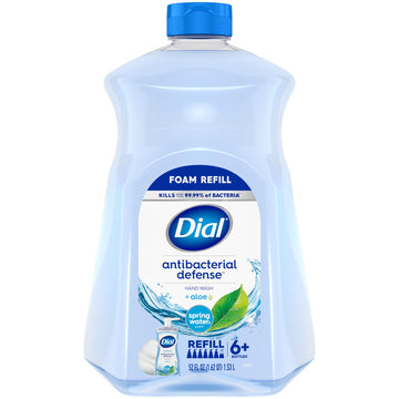 Dial Antibacterial Defense Foaming Hand Soap + Aloe, Spring Water Scent, 52 Fl Oz Hand Soap Refill