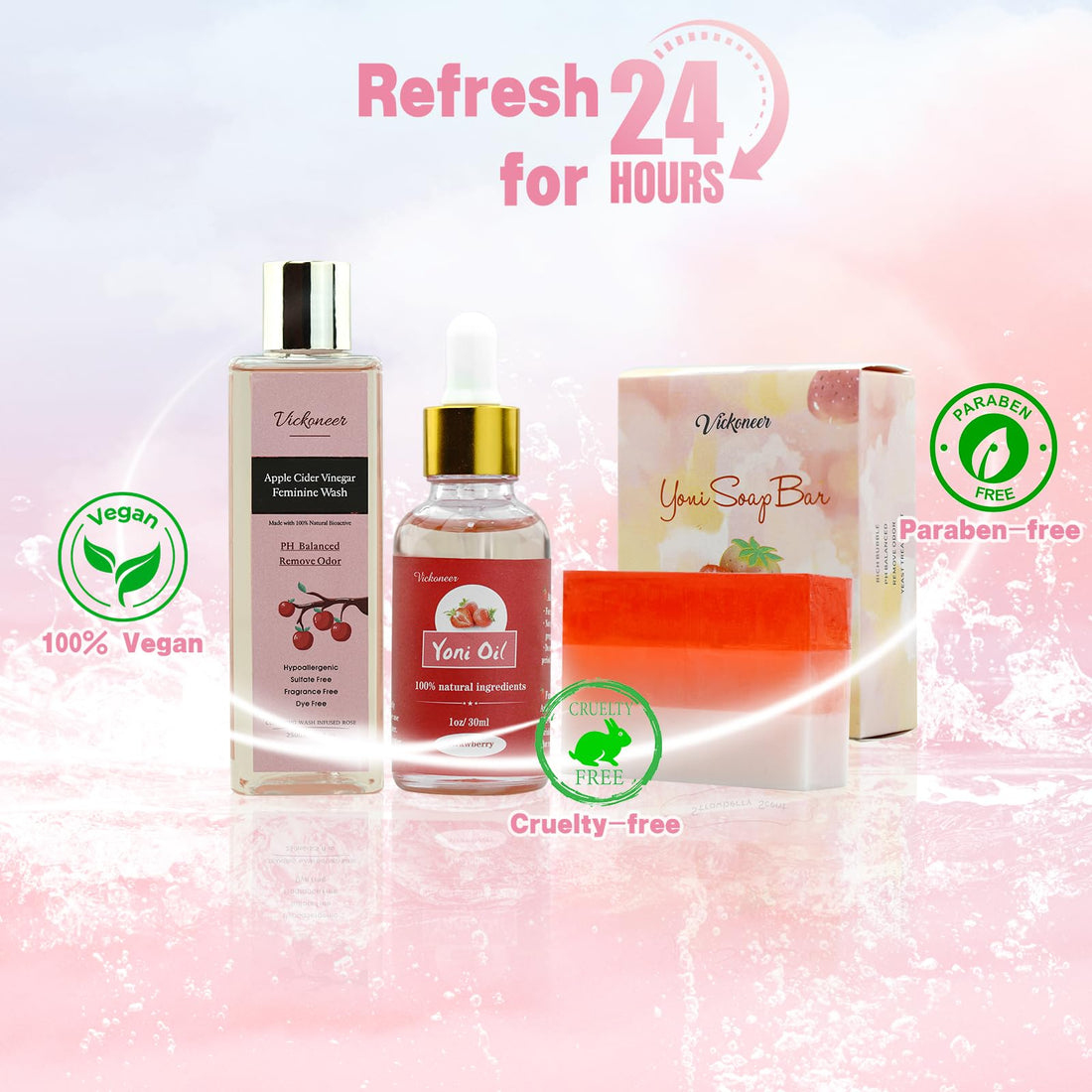 3 Pack Feminine Wash Yoni Bar Yoni Oil Set for Women, Yoni Wash for Balance Vagina PH Wetness tovaginsh buy supplements canada