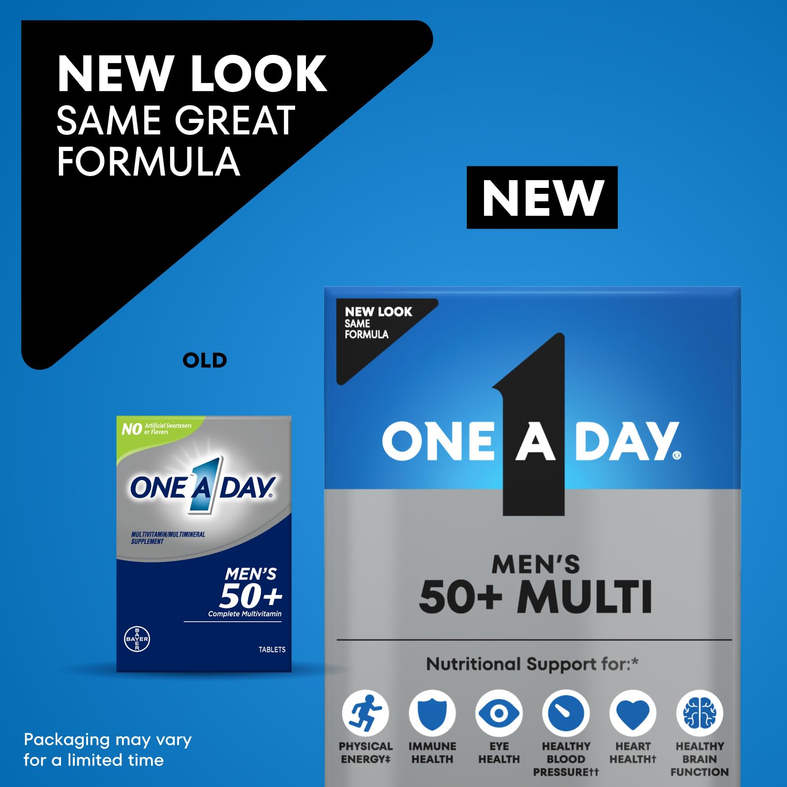 One A Day Men’s 50+ Multivitamins, Supplement with A, C, D, E and Zinc for Immune Health*, Calcium & More, 100 Tablets ONE A DAY buy supplements canada