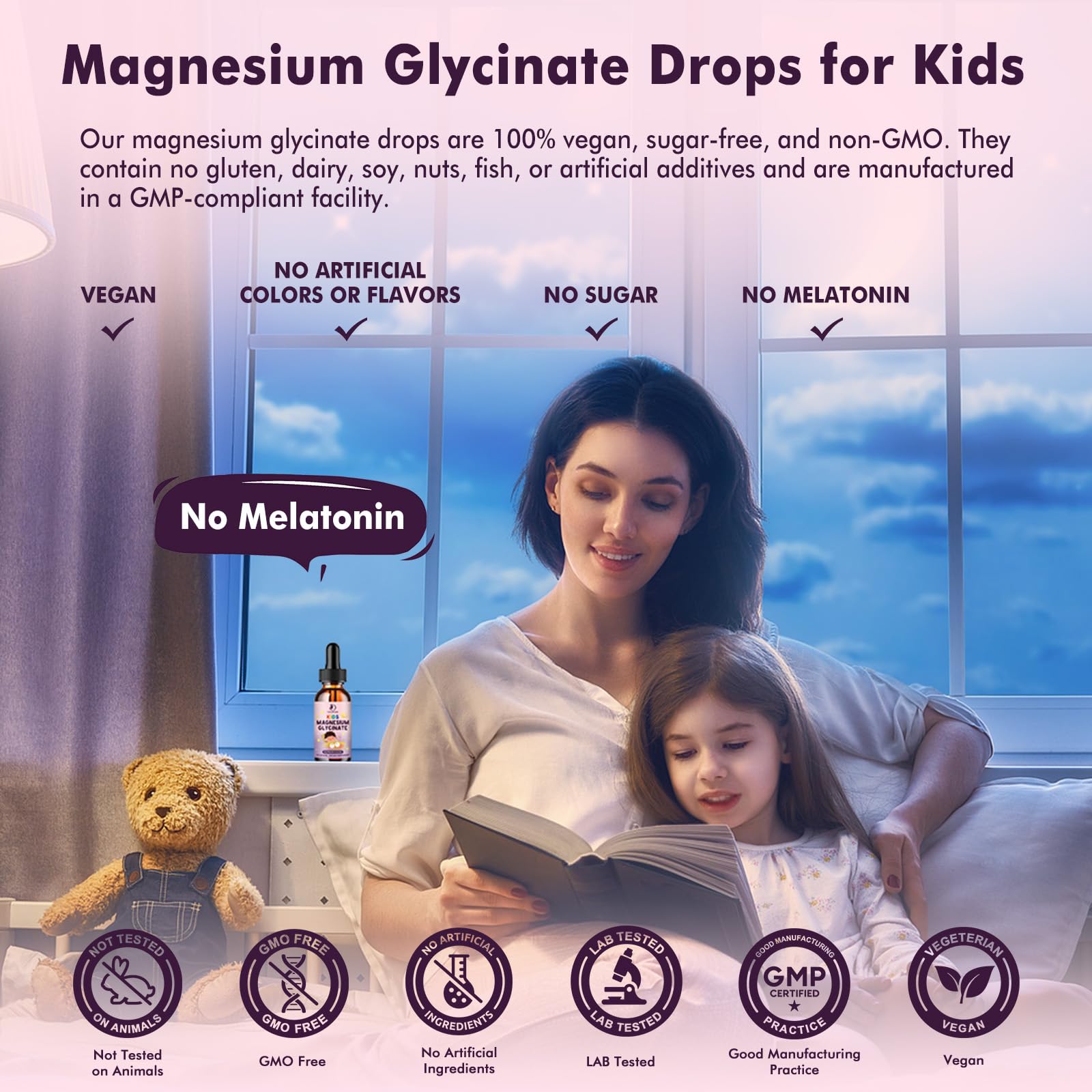 Kids Magnesium Glycinate Sleep Liquid Drops – Sleep & Calm Support with L-Theanine – Melatonin-Free, Sugar-Free Vegan Raspberry Supplement – 2 Bottles, 30ml Each LUCNVEM buy supplements canada