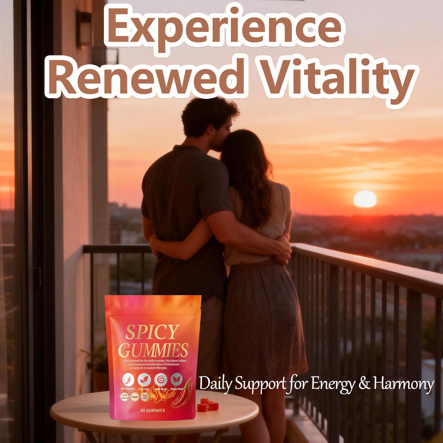 Spicy Gummy, Hot Peach Gummies – Natural Chili Flavor, Promote Calmness and Intimacy Wellness, 30 Gummies Voererh buy supplements canada