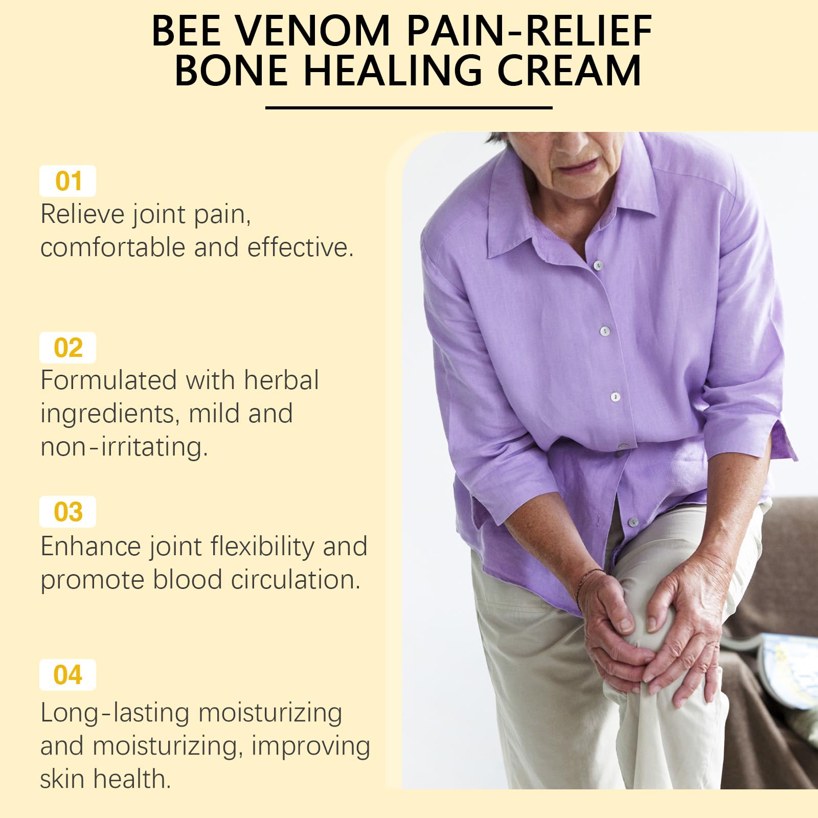 Liwoci Bee Venom Cream-Suitable for Neck, Waist, Back, Hands, Feet and Leg Joint Pain Care Liwoci buy supplements canada