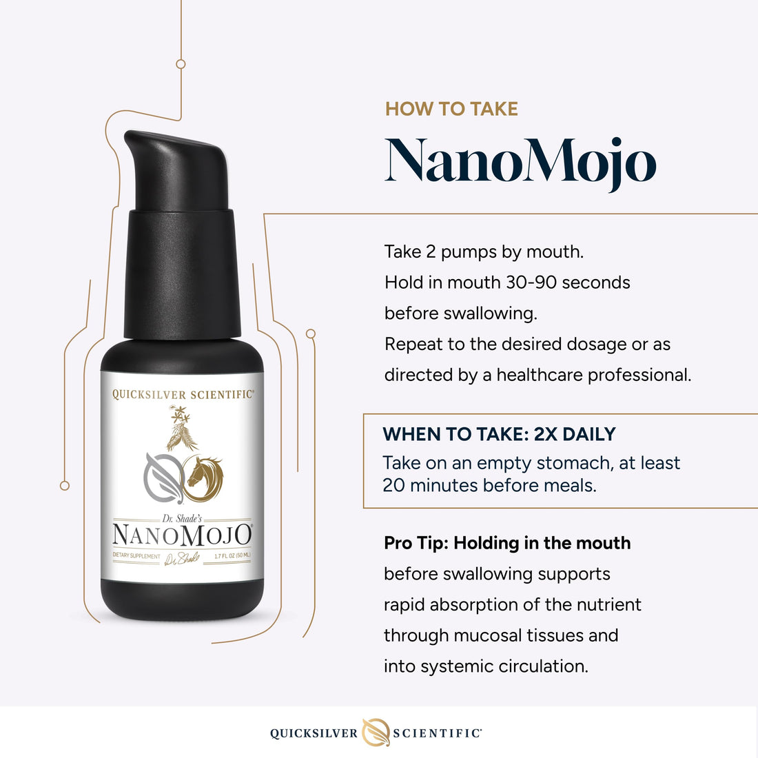 Quicksilver Scientific NanoMojo - Male-Specific Endurance Elixir & Energy Boost Support - 19 Herbs Including Epimedium for Men, Rhodiola Extract, Herbal Ginseng, and Adaptogenic Herbs (1.7oz / 50ml) Quicksilver Scientific buy supplements canada