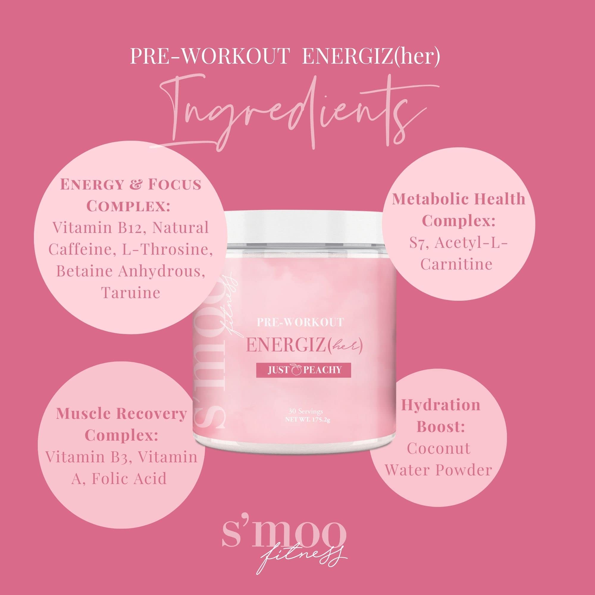 S'moo ENERGIZ(her) Pre Workout Supplement - Preworkout Energy Powder - 30 Servings S'moo buy supplements canada