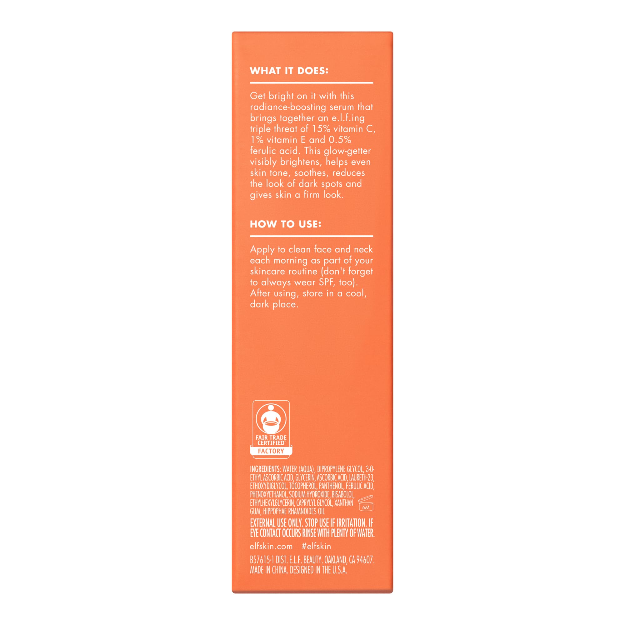 e.l.f. SKIN Bright Icon Vitamin C + E + Ferulic Serum, Brightening & Soothing Face Serum, Helps Even Skin Tone e.l.f. buy supplements canada