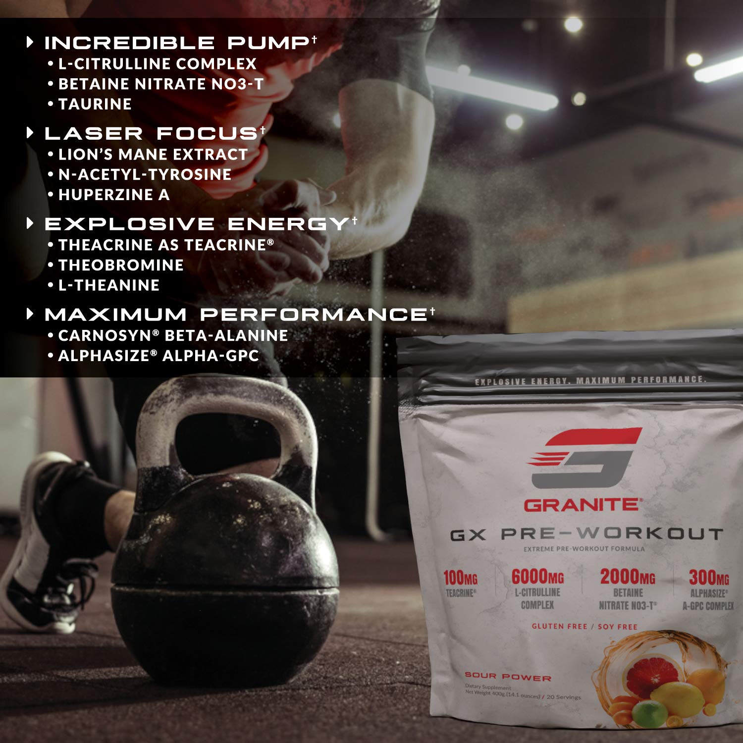 Granite GX Pre-Workout Supplement (Watermelon) Advanced Formula for Pump, Focus Granite Supplements buy supplements canada