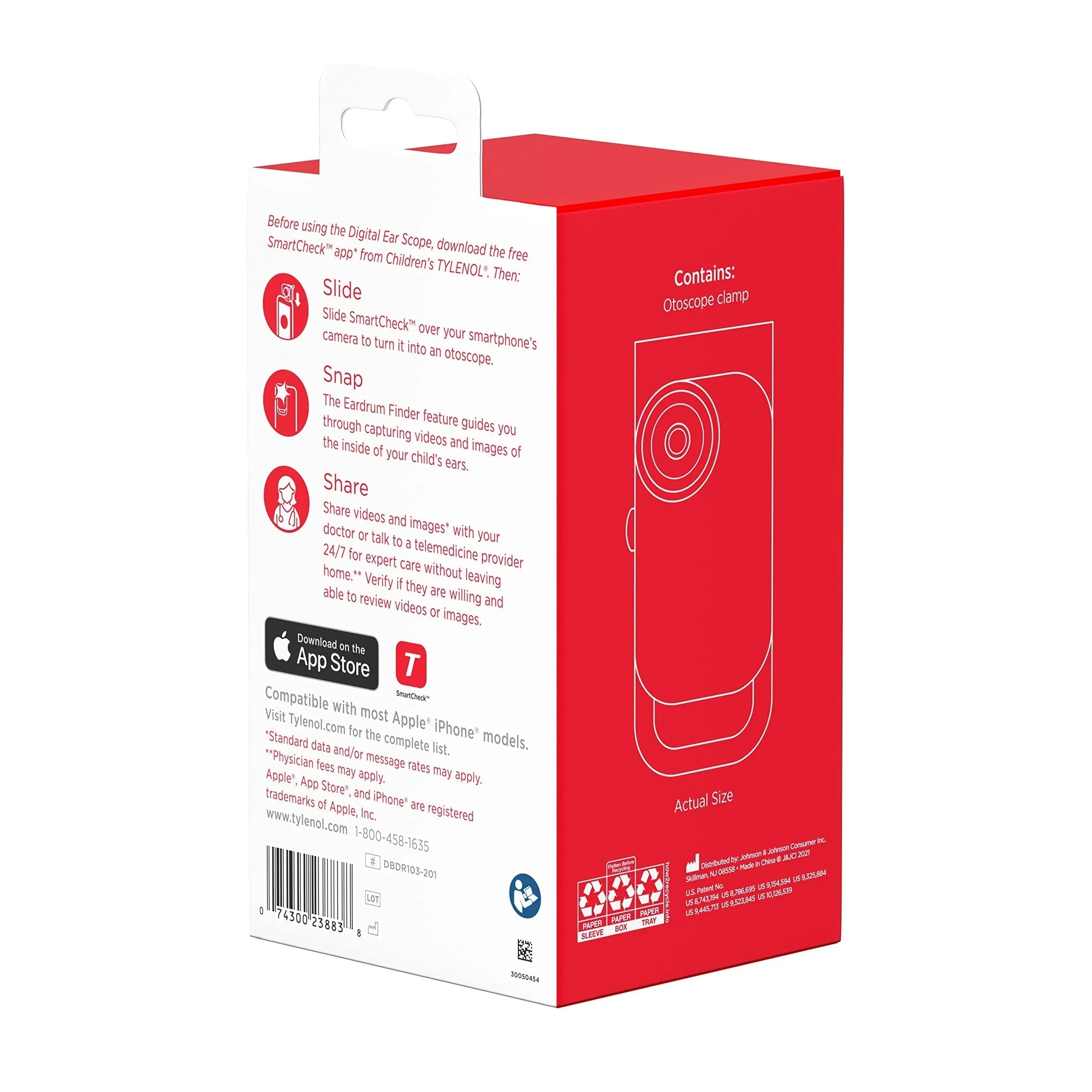 SmartCheck Digital Ear Scope from Children's Tylenol, Otoscope with Light, 1 Otoscope Clamp, 12 Specula Tips + Children's Tylenol Pain + Fever Medicine with Acetaminophen, 8 fl. oz Tylenol buy supplements canada