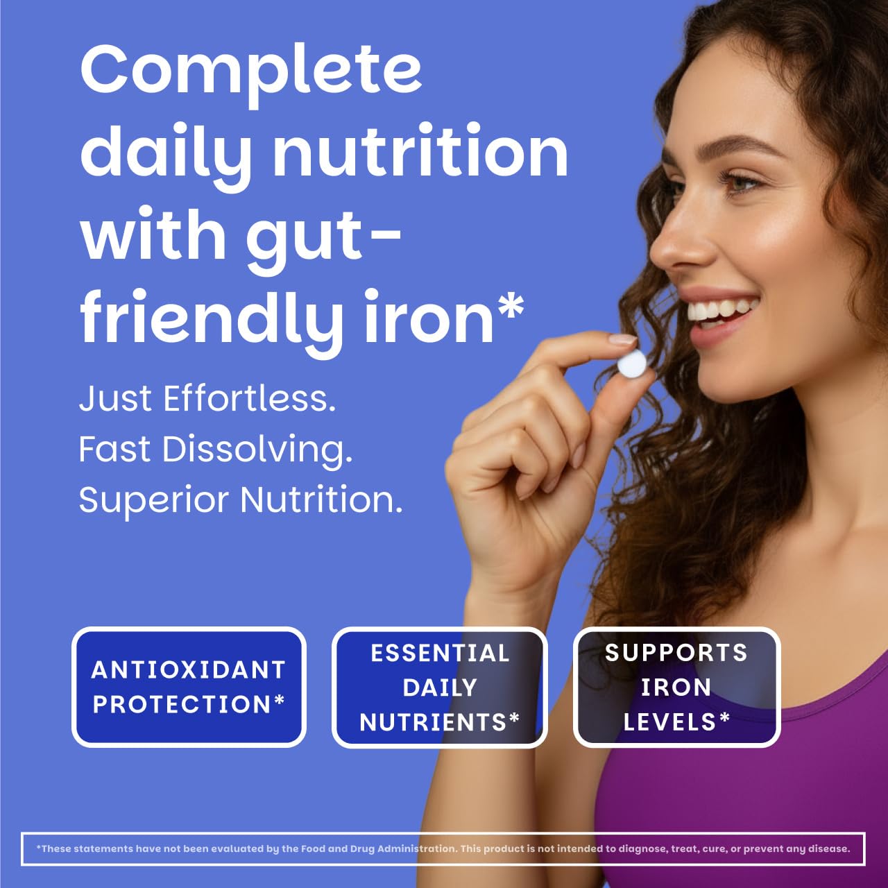EZ Melts Multivitamin + Iron - Daily Multivitamin for Women & Men - Supports Healthy Energy Levels & Antioxidant Protection - Non-GMO & Vegan - Tropical Cherry EZ Melts buy supplements canada