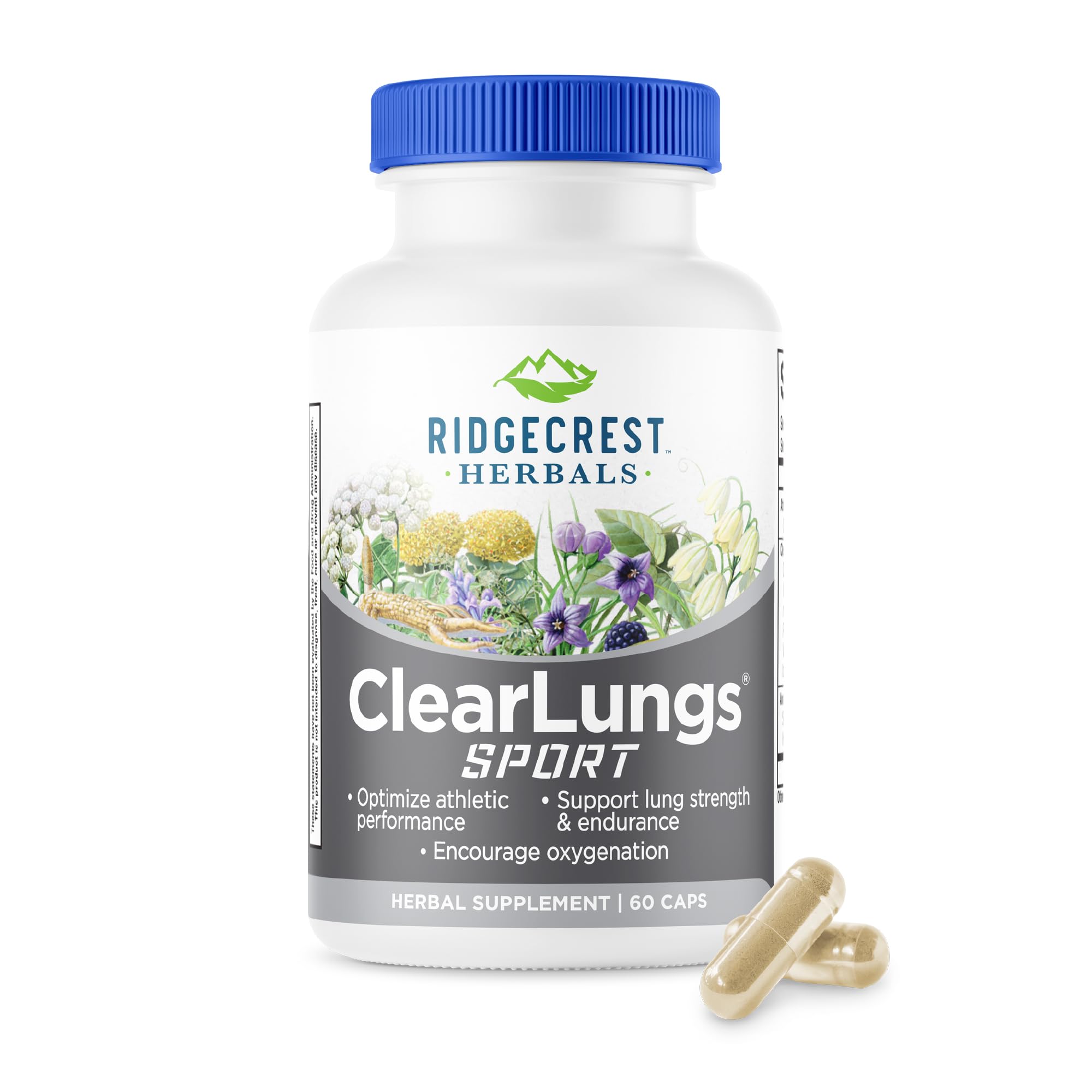 Ridgecrest Herbals ClearLungs Sport, Oxygen Intake and Lung Support Formula with Cordyceps, Rhodiola, Eleuthero (60 Vegan Caps, 30 Serv) RidgeCrest Herbals buy supplements canada