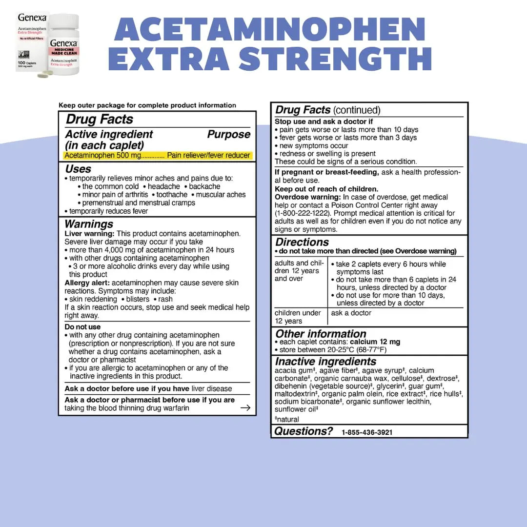 Genexa Kids & Adults Clean Acetaminophen Combo | Family Pain & Fever Bundle | Dye Free, 0% Artificial Additives | Vegan & Non-GMO | Medicine Made Clean | Ages 2-11, 12+ (2 Pack) Genexa buy supplements canada
