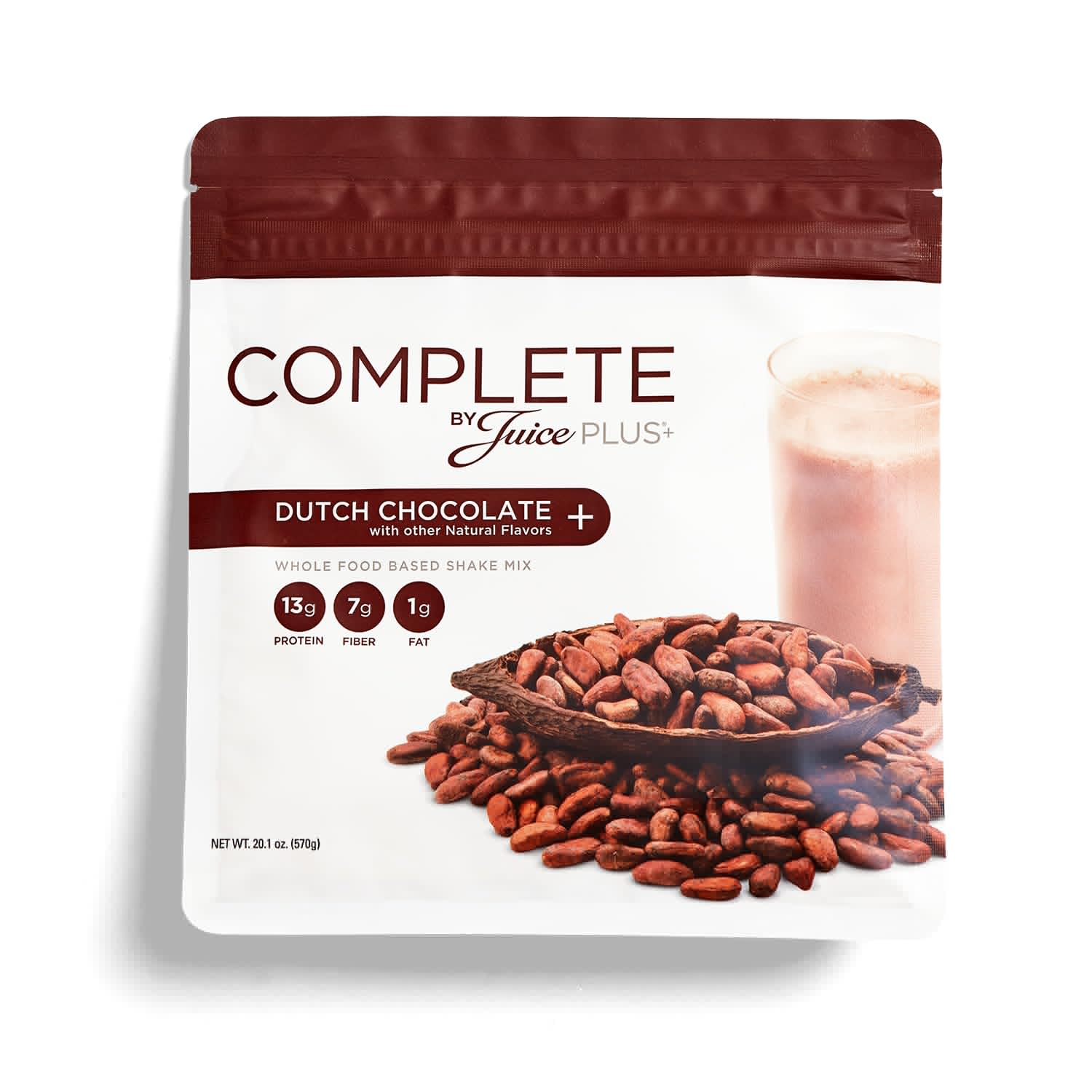 Complete by JuicePlus+ Dutch Chocolate Shakes - Plant-Based Nutrition - Whole Food Based Shake Powder with Protein, Fiber & Prebiotics - 30 Servings (2 Pouches, 15 Servings Each) Juice Plus+ buy supplements canada