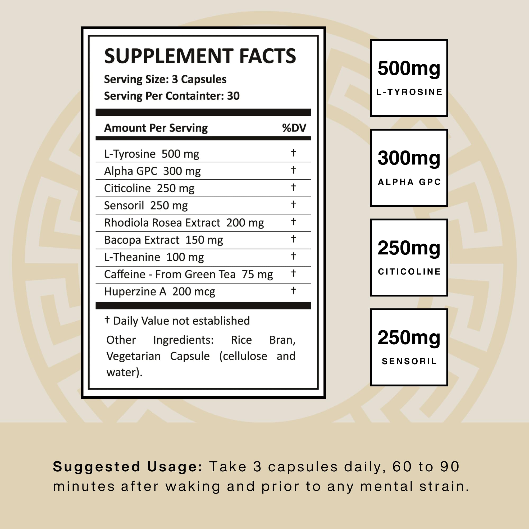 Mt. Athos Performance Sigma Mind | Potent Nootropic Formula to Support Cognitive Function, Improved Focus, Drive, and Mood | 30 Servings, 90 Capsules Mt. Athos Performance buy supplements canada