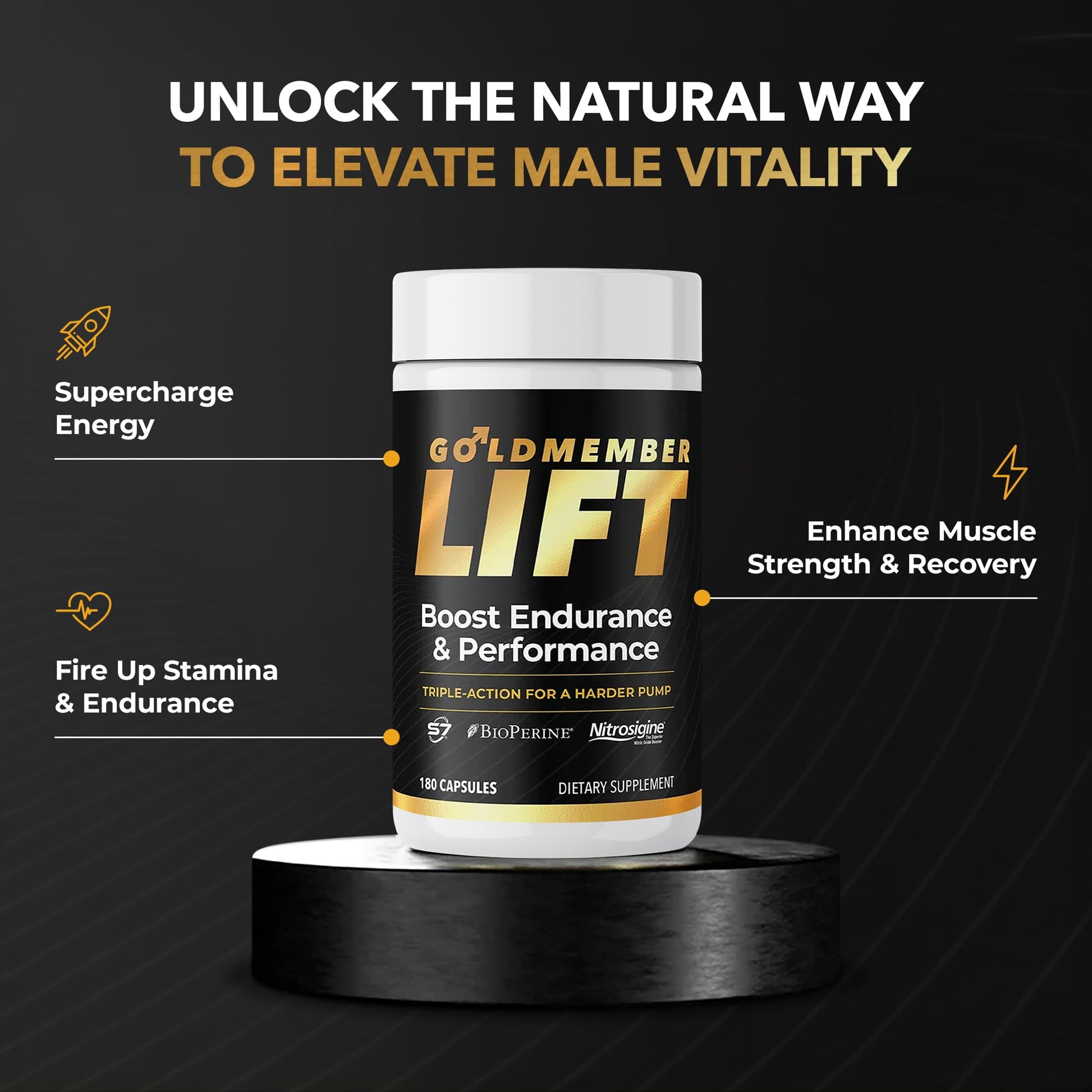 Juvenon GoldMember Lift Nitric Oxide Supplement – Nitrosigine, Trans-Resveratrol, S7 Plant Blend, BioPerine – Circulation, Energy & Muscle Support – 180 Capsules Juvenon buy supplements canada