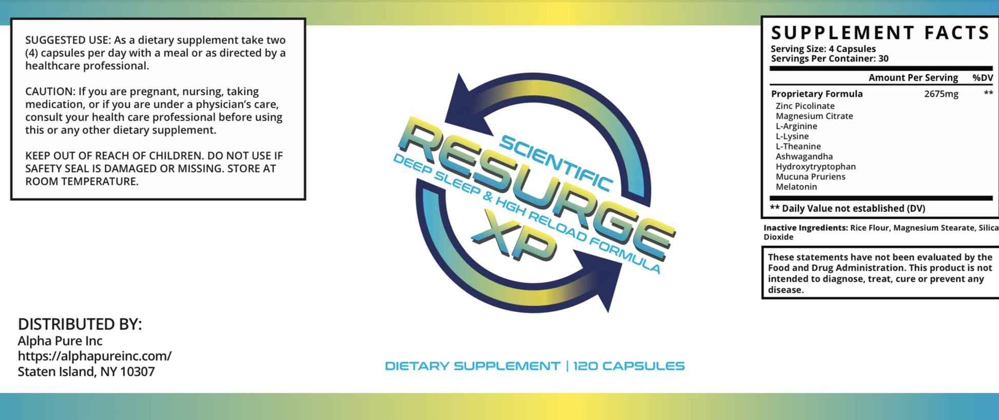 Alpha Pure Scientific Resurge XP Deep Sleep Support Formula 120 Capsules Alpha Pure buy supplements canada