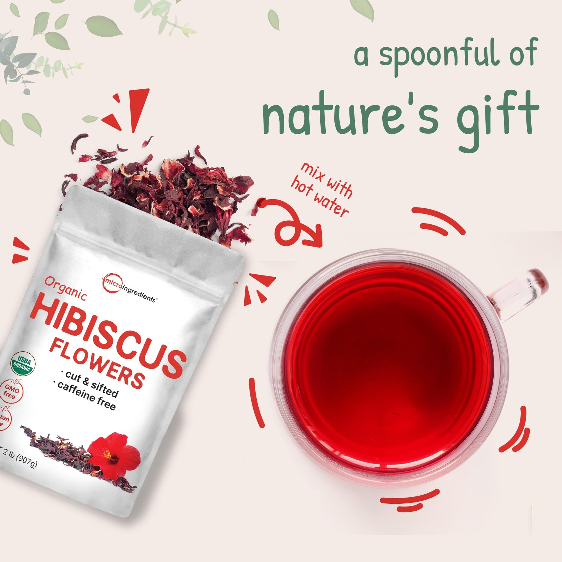 Organic Hibiscus Flowers, 2lbs | Flor de Jamaica, Loose Leaf Flower Source Micro Ingredients buy supplements canada