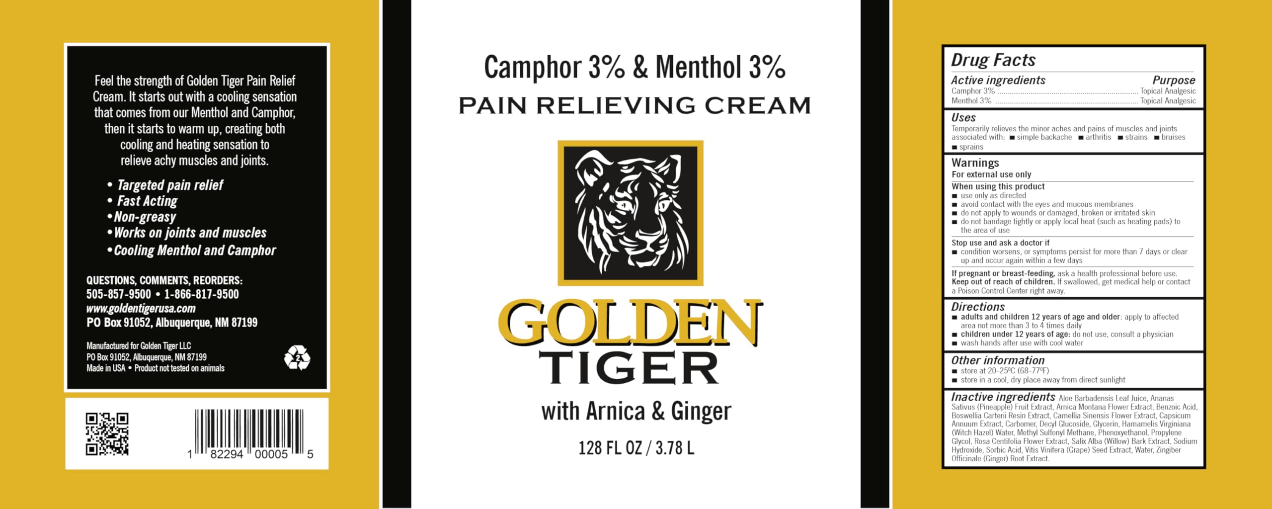 Golden Tiger Pain Relief Cream1 Gallon Golden Tiger buy supplements canada
