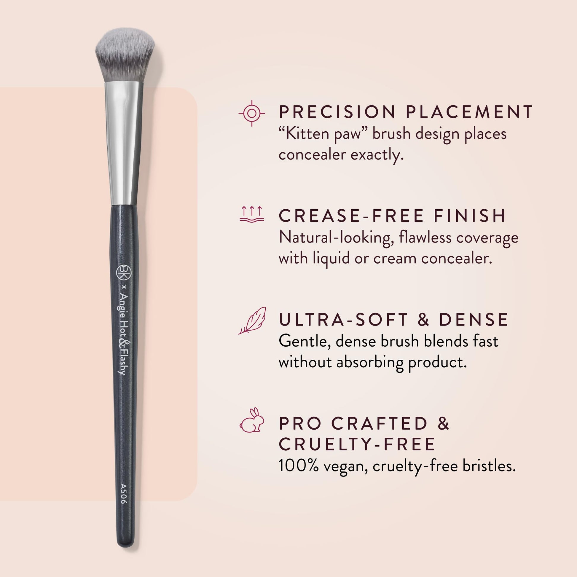 BK BEAUTY BRUSHES - ANGIE HOT & FLASHY A506 CONCEALER - Viral "Kitten Paw" Face Brush - Under-Eye Concealing and Contouring - Makeup Brushes BK BEAUTY buy supplements canada