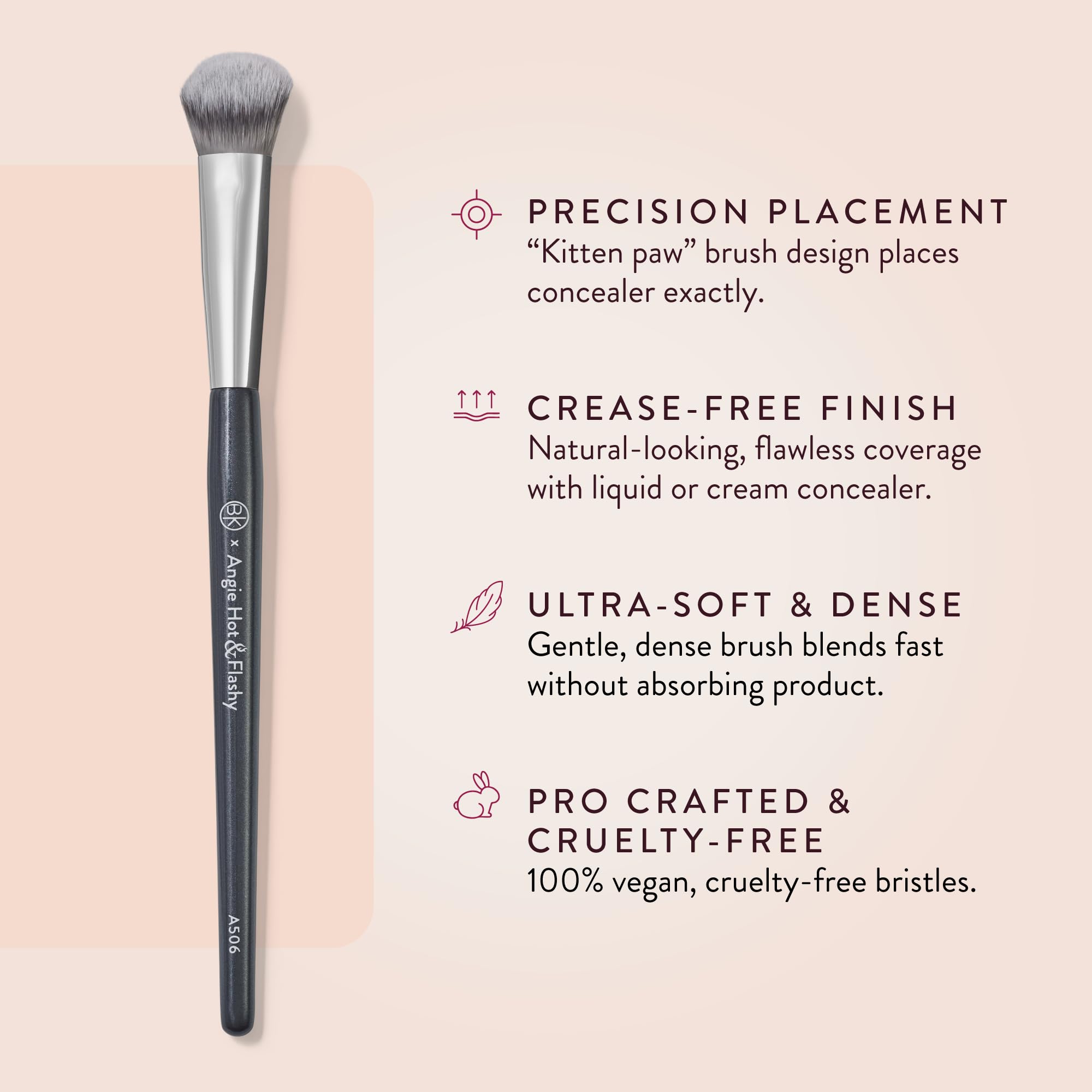BK BEAUTY BRUSHES - ANGIE HOT & FLASHY A506 CONCEALER - Viral "Kitten Paw" Face Brush - Under-Eye Concealing and Contouring - Makeup Brushes BK BEAUTY buy supplements canada