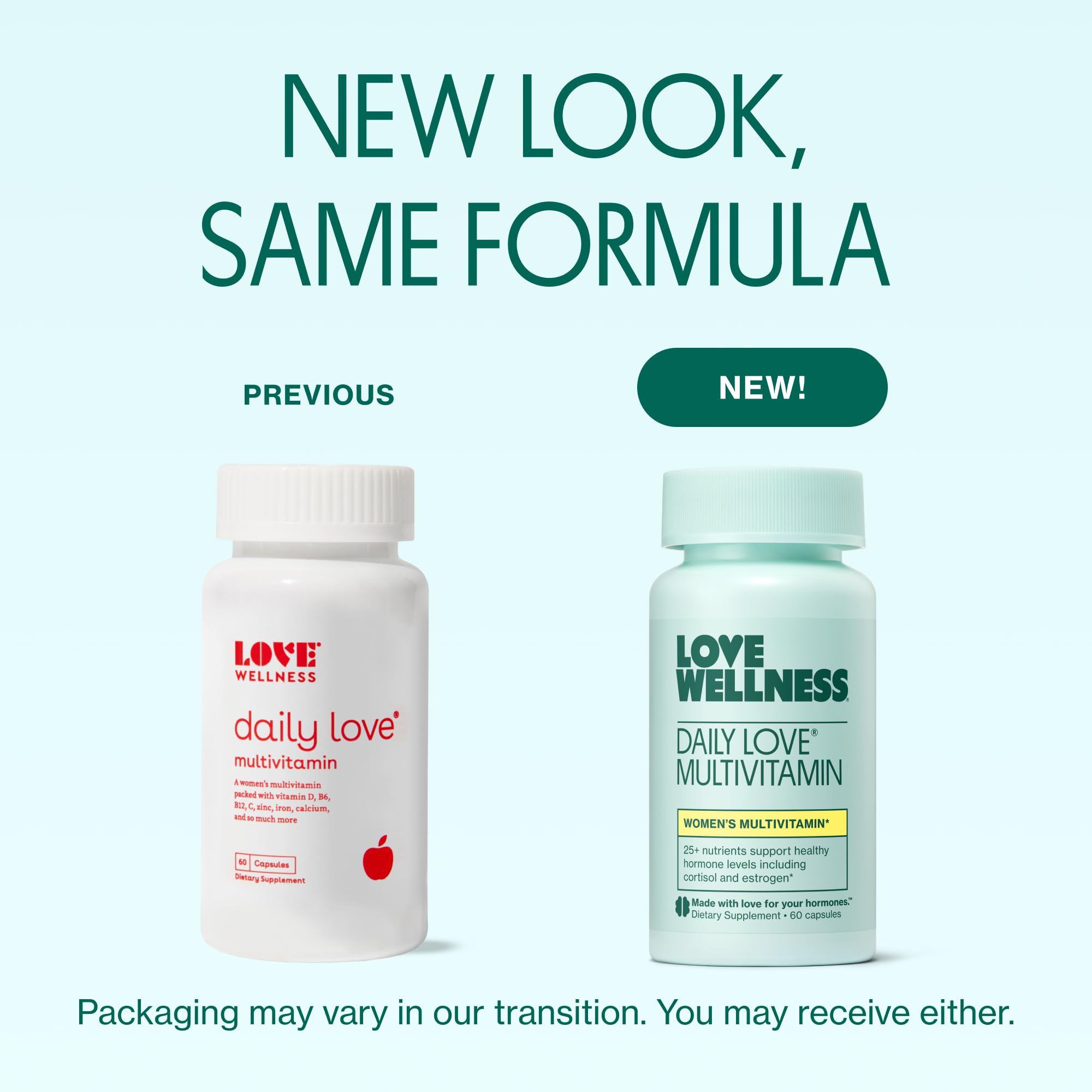 Love Wellness Daily Love Multivitamin for Women | Supports Energy, Cortisol, Immune Health, Stress Relief, & PMS | Complete with Vitamin D, C, Iron, Calcium, Zinc, & Biotin, Magnesium | 60 Count Love Wellness buy supplements canada
