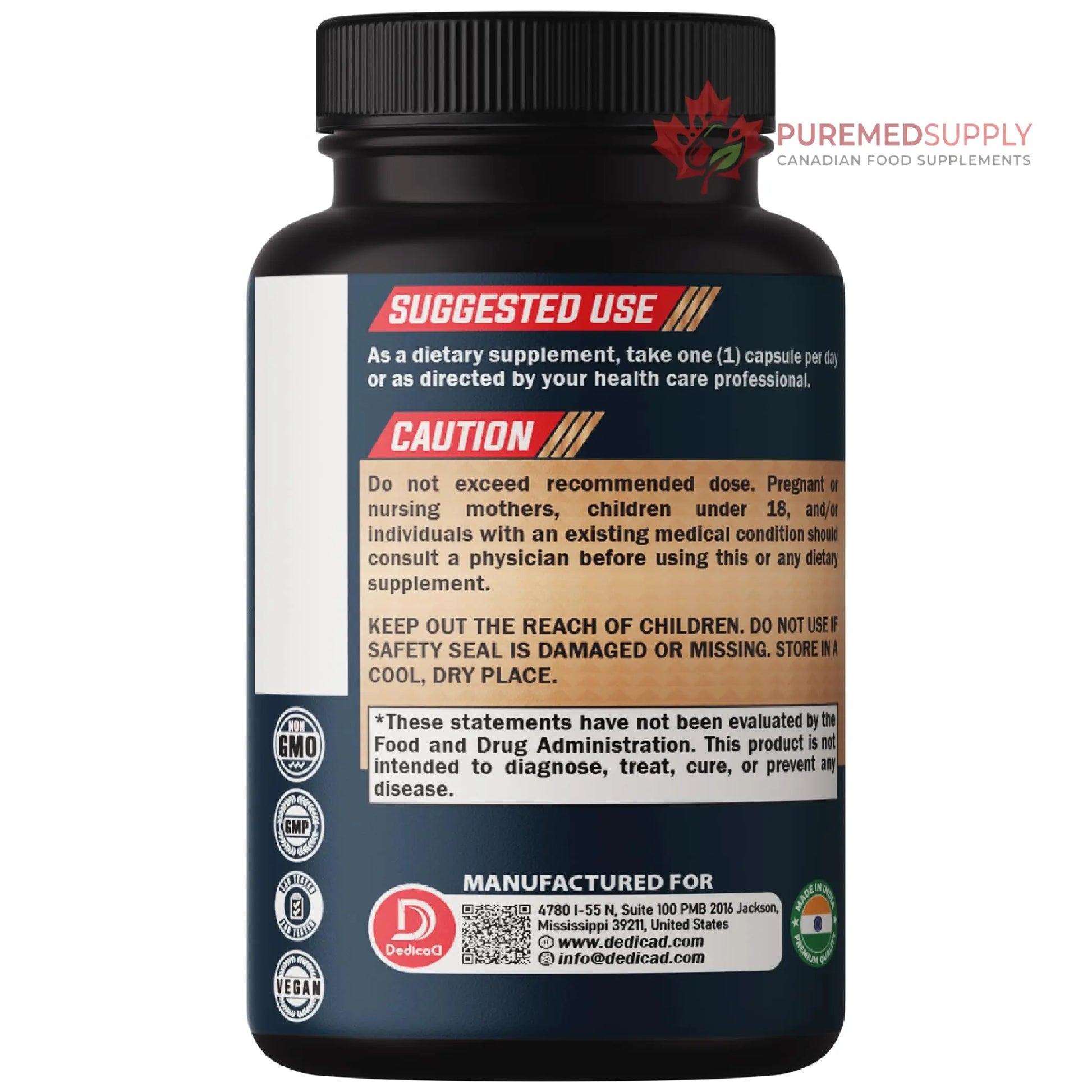 DEDICAD Black Cohosh Supplement - 3 Months for Menopause & Immune Health - Blend of 12 Potent Herb Includes Dong Quai, Chasteberry, Wild Yam, Red Clover, Black Pepper & Others - 90 Vegan Capsules DEDICAD buy supplements canada