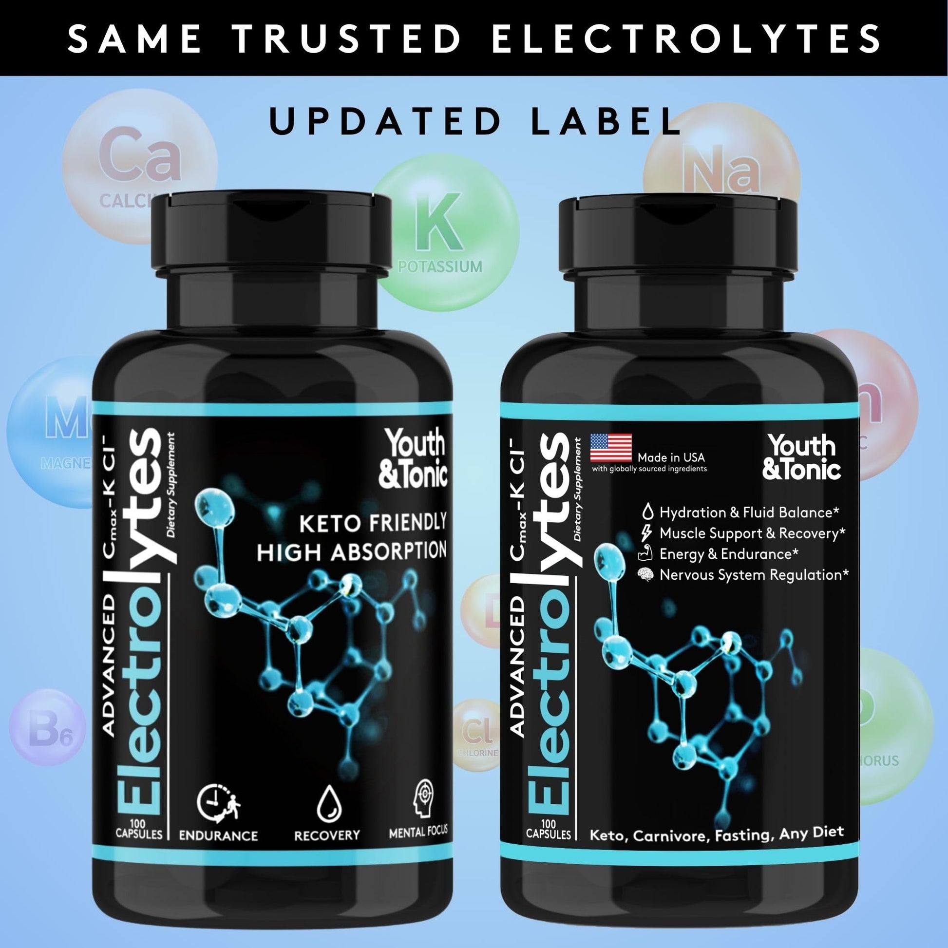 Complete Electrolyte Supplement Pills High Absorption | Cmax Potassium Chloride Magnesium Sodium Calcium Zinc | Boost Endurance Muscle Recovery Mental Focus | Salt Electrolytes Tablets | Keto Friendly Youth & Tonic buy supplements canada