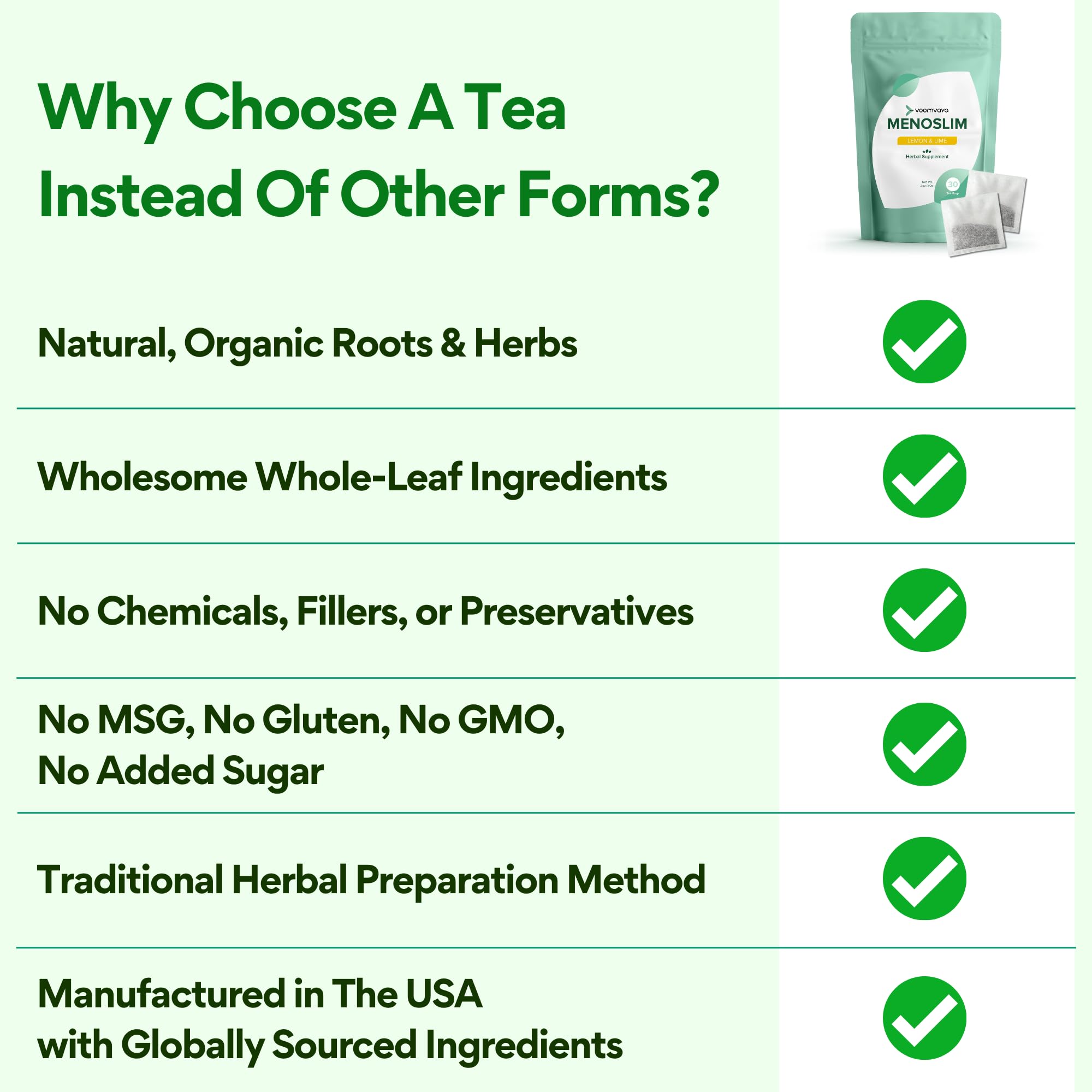 VoomVaya MenoSlim Tea – Menopause & Perimenopause Supplement for Women – Supports Healthy Metabolism & Overall Wellness – Acai Berry Flavor – 30 Tea Bags VoomVaya buy supplements canada