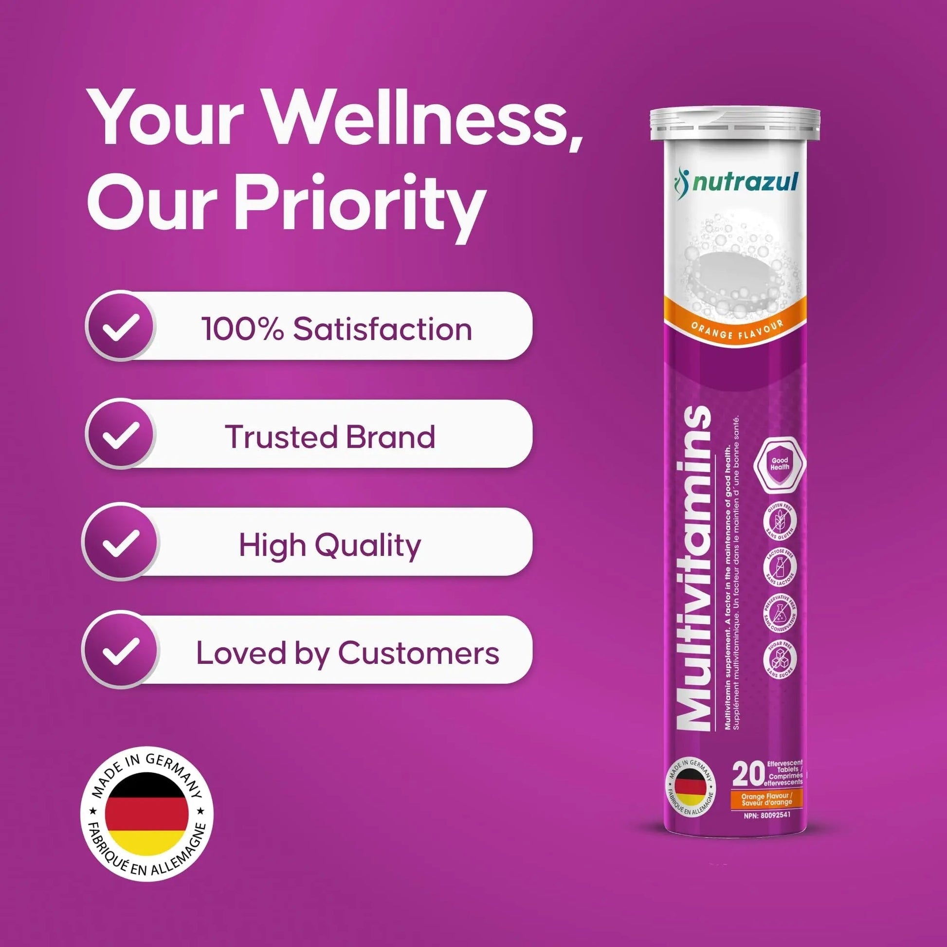 nutrazul Multivitamin Effervescent Tablets, Supplement for Daily Wellness & 9 Essential Vitamins, Contains Vitamin with Vitamin C & B Complex nutrazul buy supplements canada