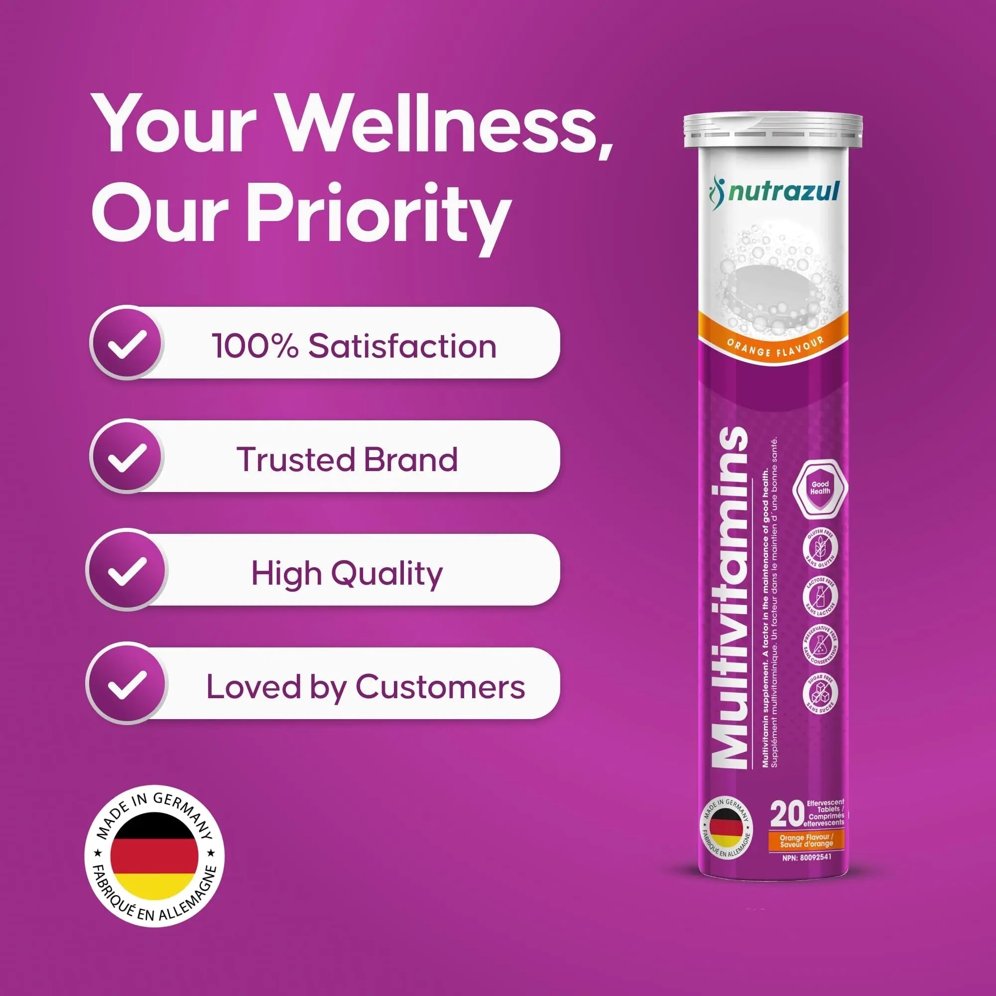 nutrazul Multivitamin Effervescent Tablets, Supplement for Daily Wellness & 9 Essential Vitamins, Contains Vitamin with Vitamin C & B Complex nutrazul buy supplements canada