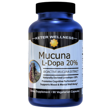 Mucuna Pruriens 20% L-Dopa – Standardized Velvet Bean Extract for Natural Dopamine, Focus & Mood Support – Pure 8:1 Concentrated Herbal Supplement – Vegan, Non-GMO, 90 Capsules Keter Wellness buy supplements canada