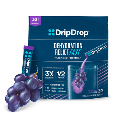 DripDrop Hydration - Electrolyte Powder Packets - Concord Grape - 32 Count DripDrop buy supplements canada