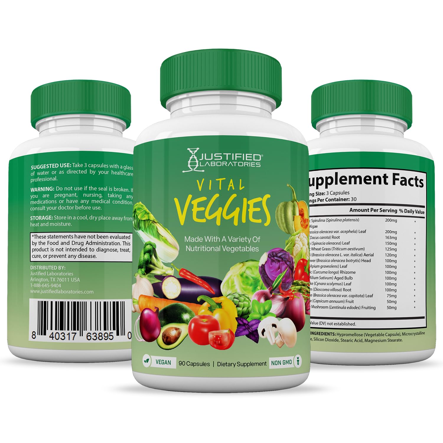 (20 Pack) Vital Fruits and Veggies Supplement Whole Food Red & Green Superfoods Justified Laboratories buy supplements canada